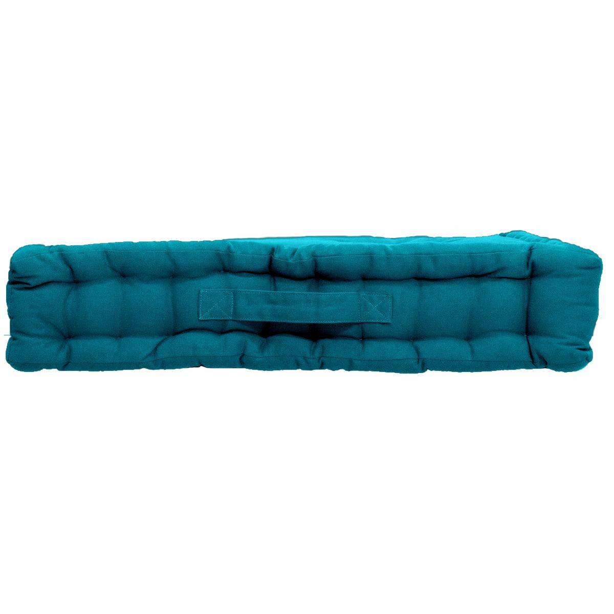 Enjoy Home - Coussin de Sol Uni "Panama" 50x50cm Bleu Canard - Image 2