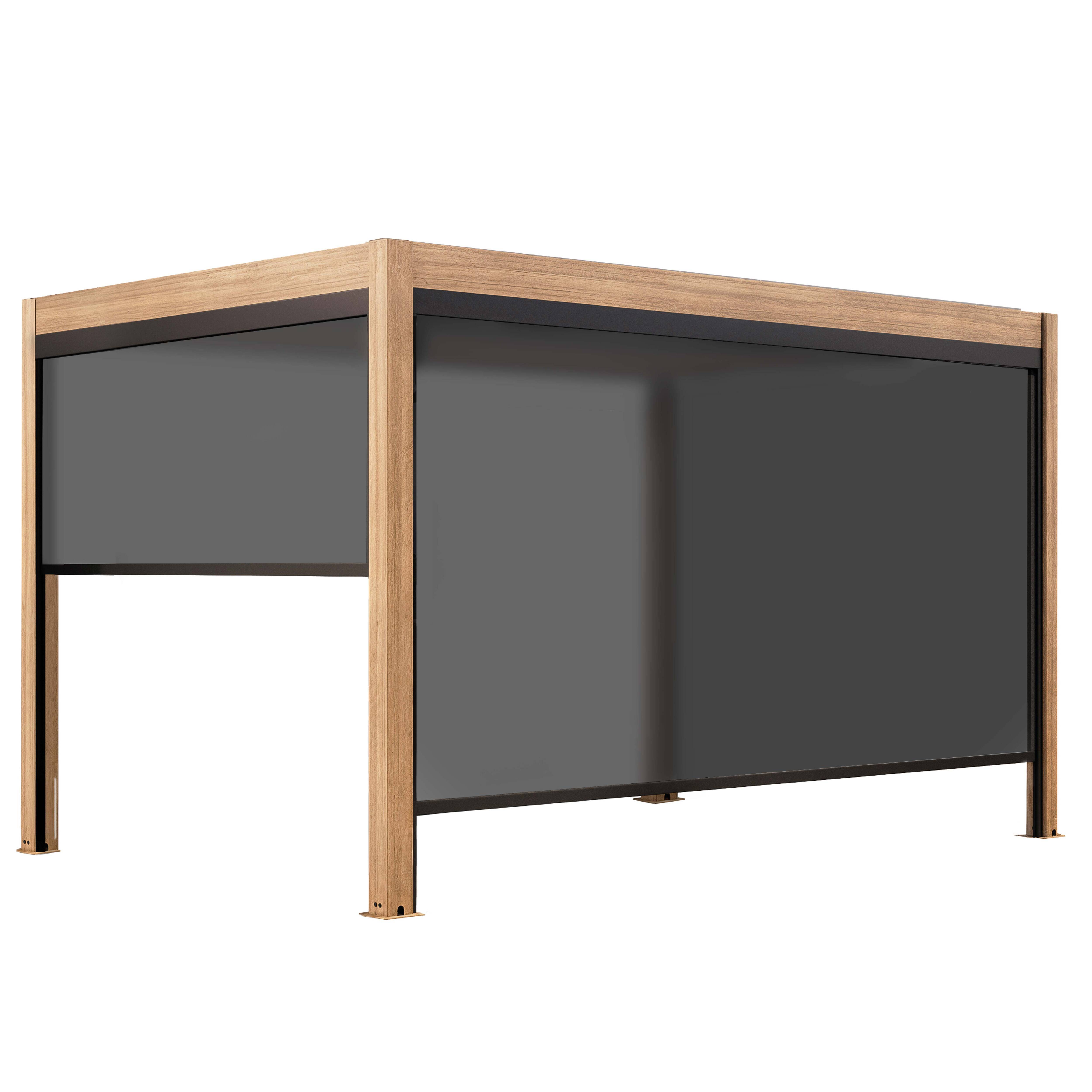 Oviala - Pergola bioclimatique autoportée motorisée éclairée 3x4m et 2 stores Kavala - Oviala - Image 2