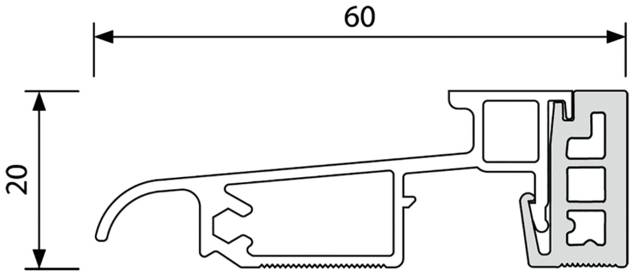 Seuil PMR à rupture de pont thermique BILCOCQ - 60 x 20 mm - PL60RT-NA - Image 2