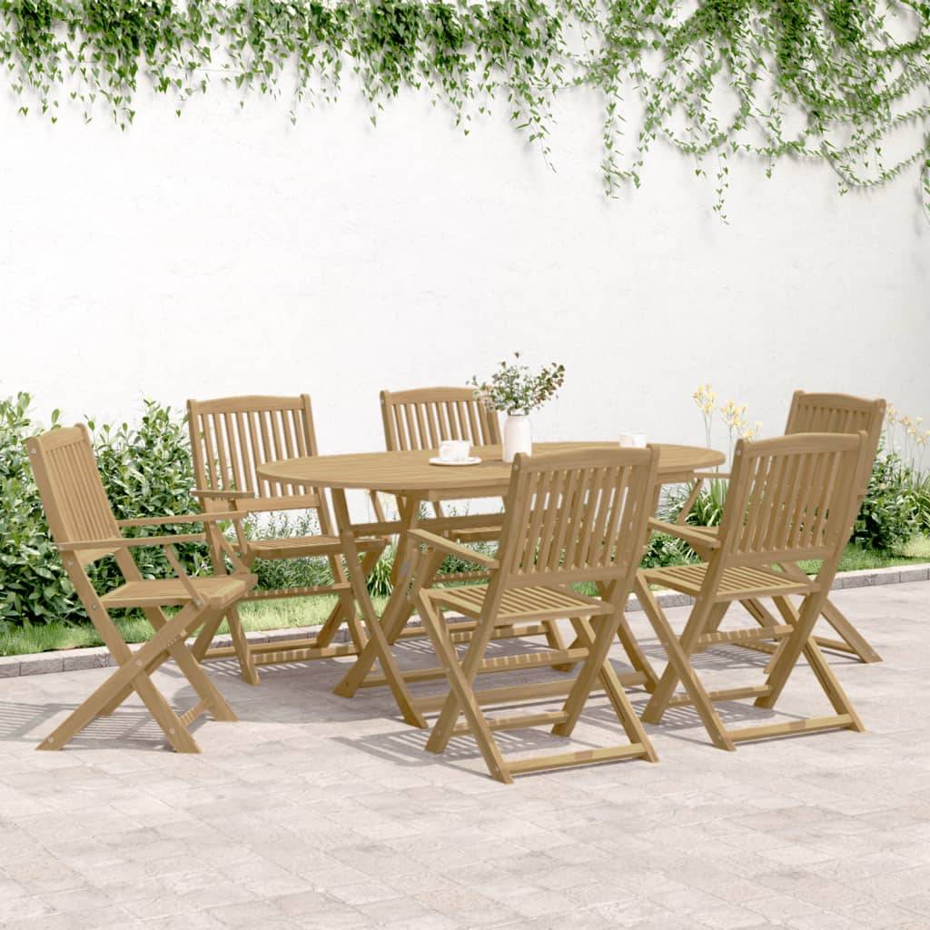 Maison Chic - Ensemble de 7 pcs table de jardin avec chaises - mobilier de jardin Bois d'acacia solide-JU2642 - Image 3