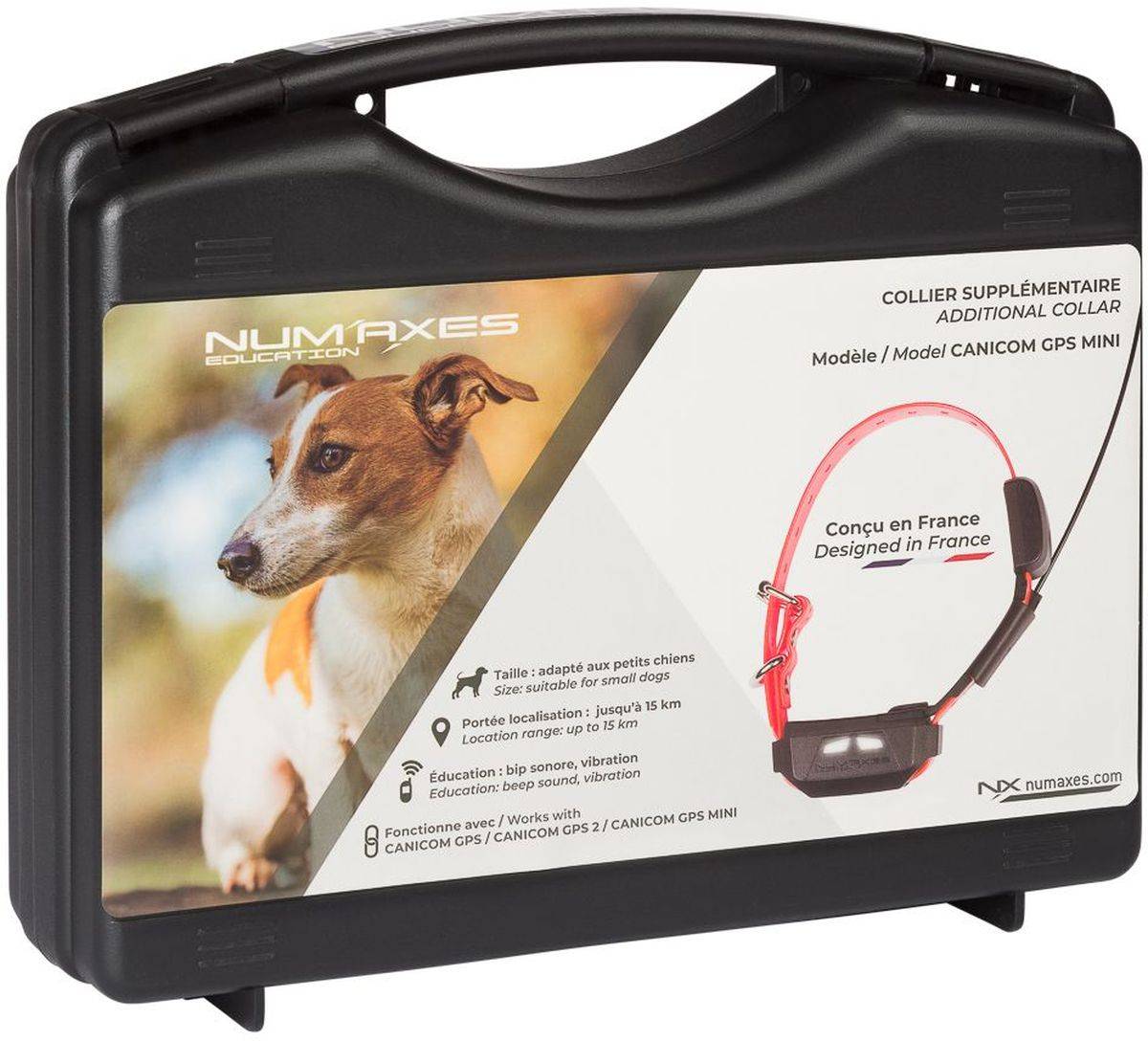 Collier de localisation GPS mini pour petit chien orange, boussole électronique et LEDs - NUM'AXES - Image 1