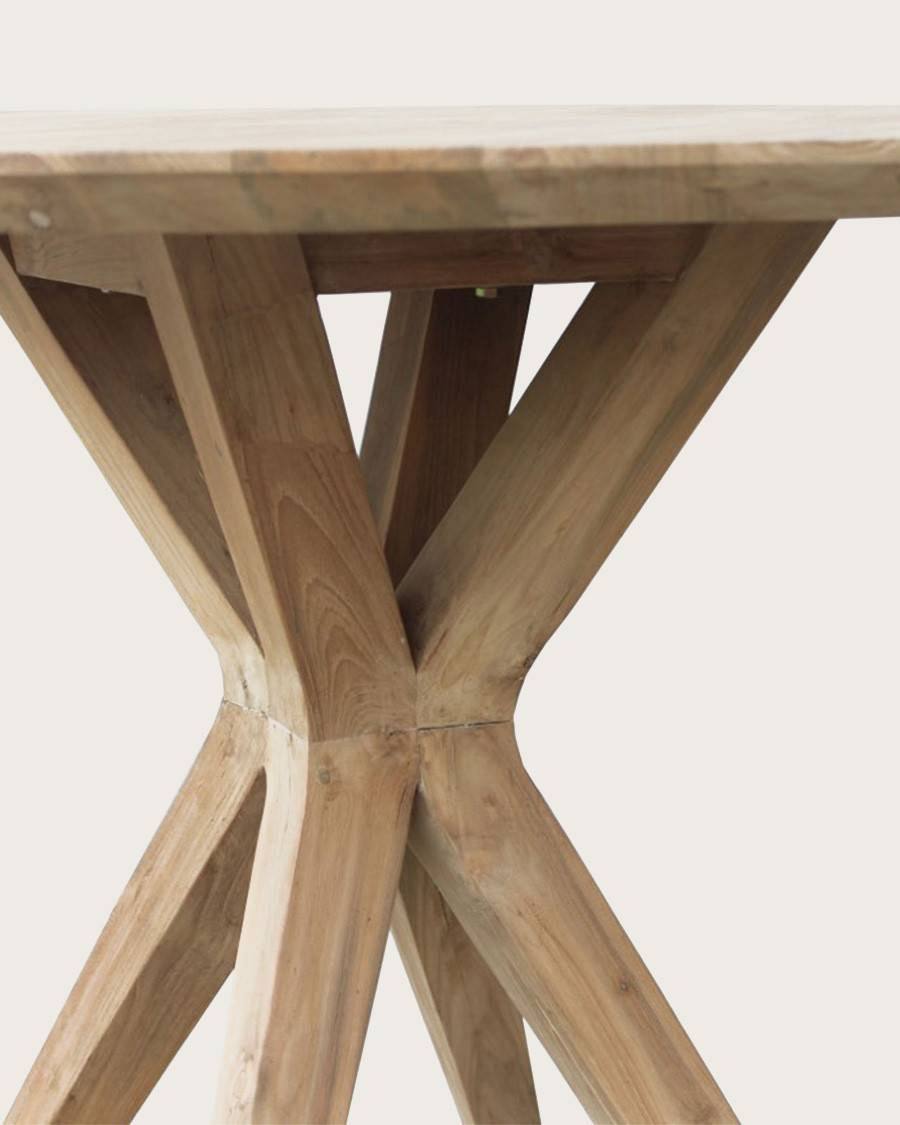 Amelia - Table repas ronde en teck massif D110 cm 4/6 pers. - UNIQKA - Image 3