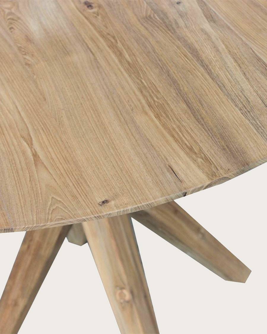 Amelia - Table repas ronde en teck massif D110 cm 4/6 pers. - UNIQKA - Image 6