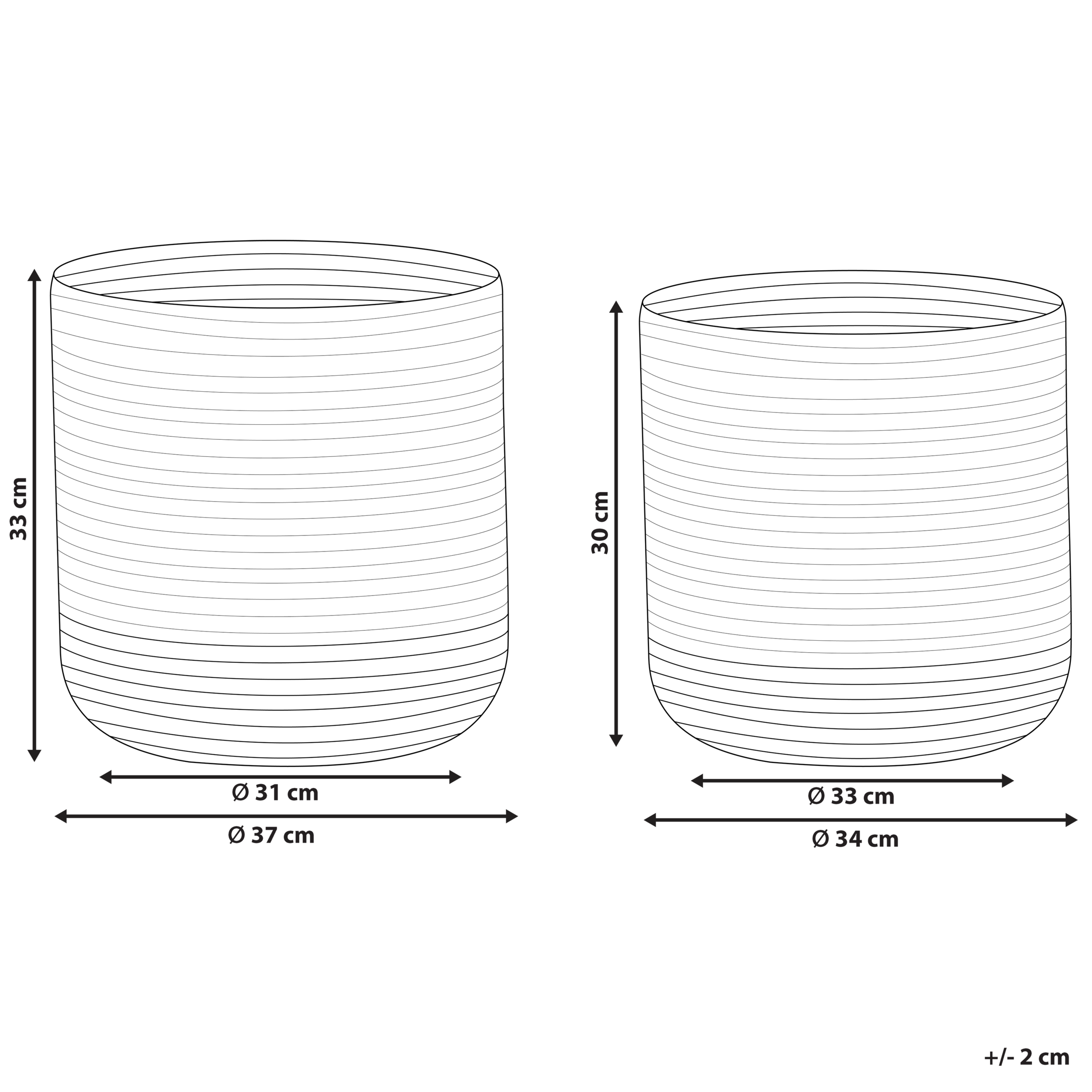 Paniers Beige et Violet en Jute Rond 34/37 cm Corbeille à Linge Tressée Rangement pour Intérieur Minimaliste Boîte Lot de 2 - Image 3