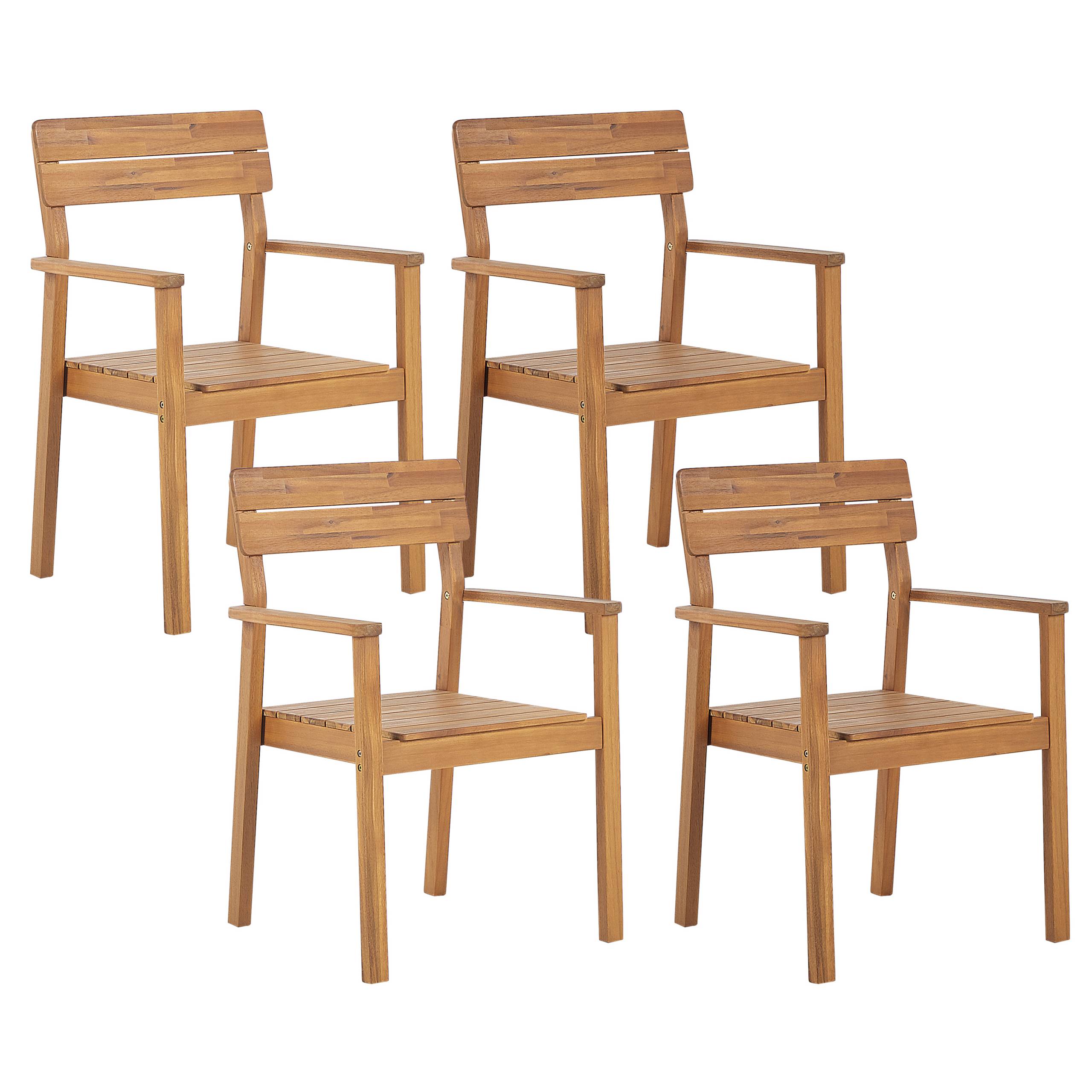 Beliani - Set de salle à manger, 4 Personnes Acacia Marron FORNELLI - Beliani - Image 4