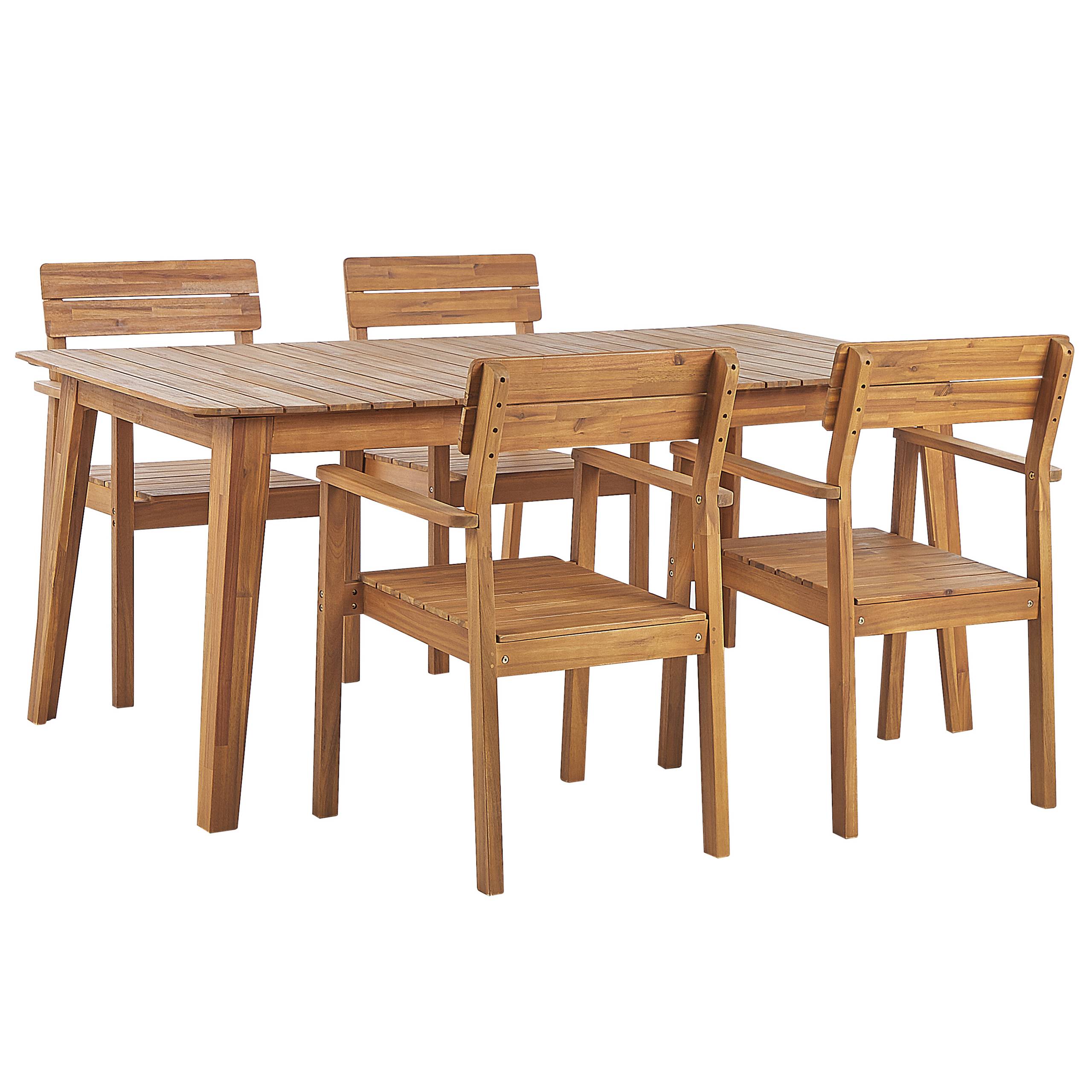 Beliani - Set de salle à manger, 4 Personnes Acacia Marron FORNELLI - Beliani - Image 2