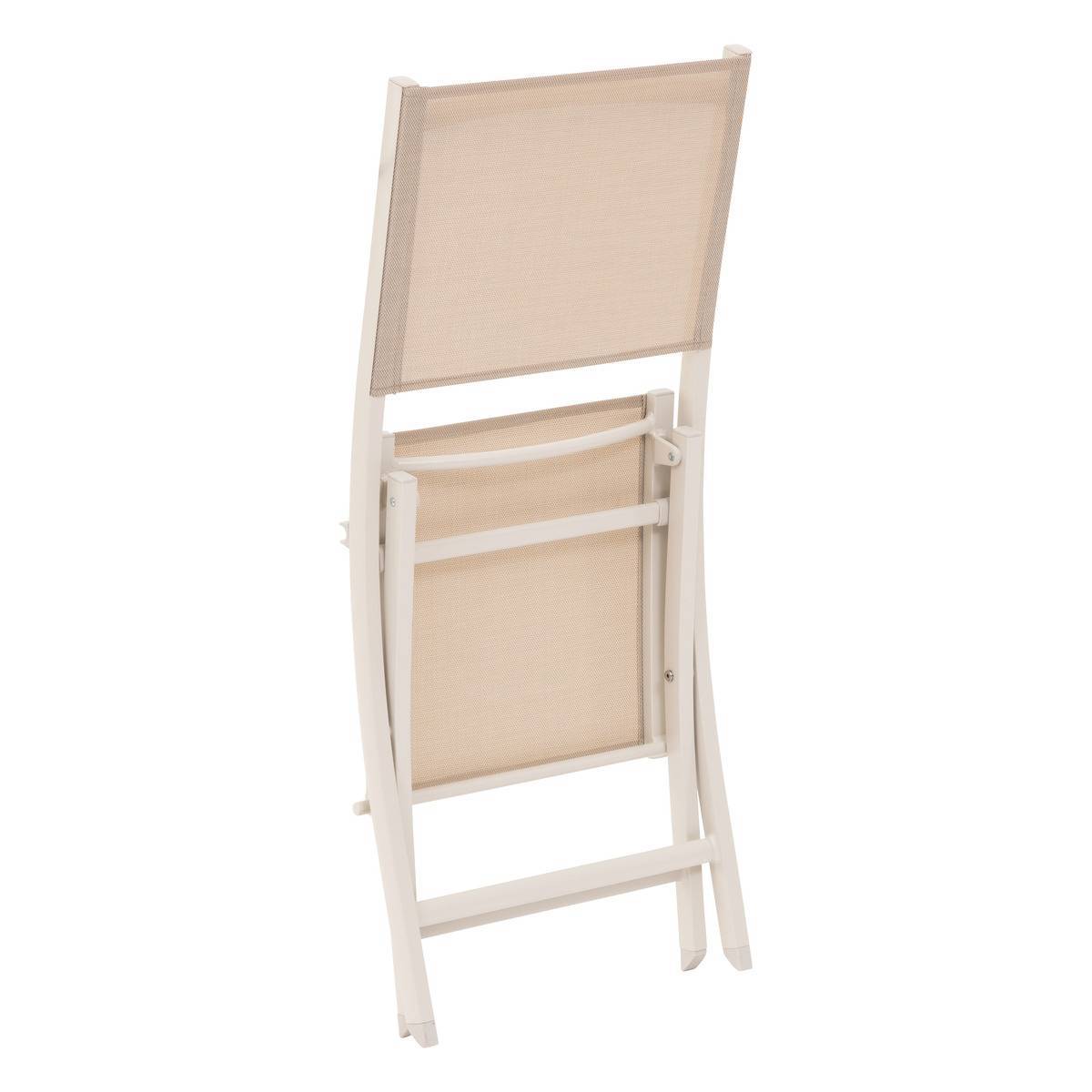 Hesperide - Lot de 4 chaises de jardin pliantes "Essentia" lin & argile - Hespéride - Image 3