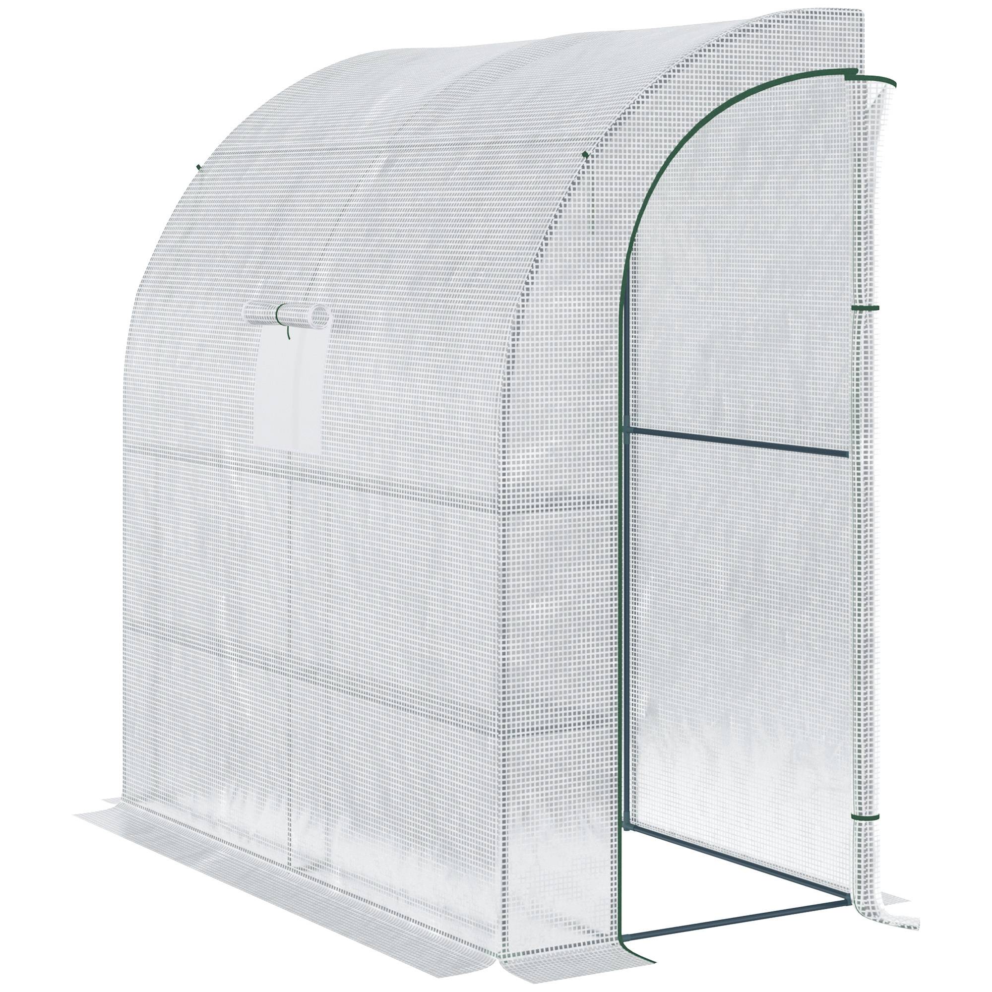 ComfortXL - Serre adossée PE renforcé 200 x 100 x 215 cm blanche pour tomates avec portes enroulables - ComfortXL Outdoor Living - Image 2