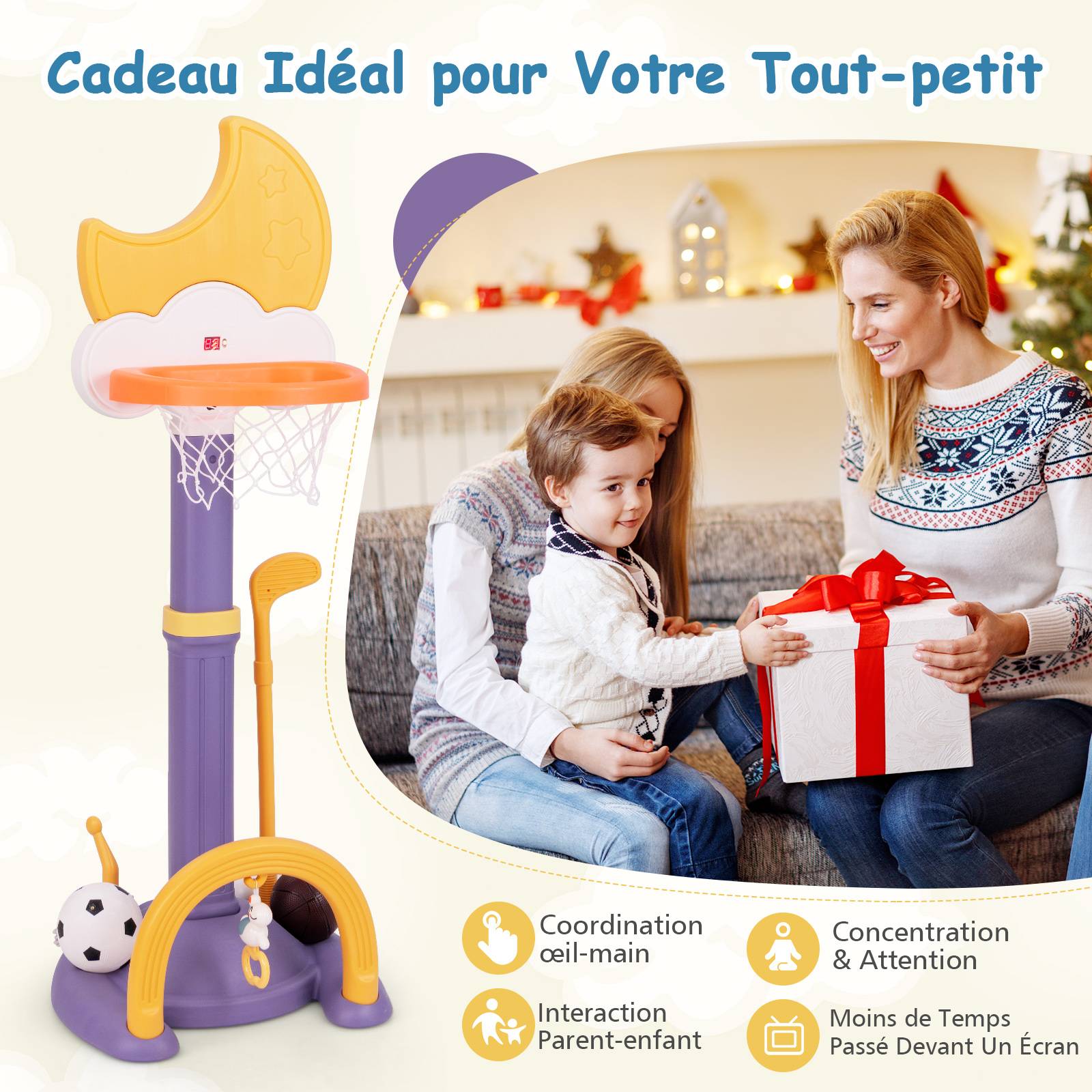 4 en 1 Panier de Basket Enfant,Haloyo®,pour But de Football Lancer Les Enfants pour Tout-Petits,57 x 49 x 150 cm,vert 4 en 1 Panier de Basket Enfant,Haloyo®,pour But de Football Lancer Les Enfants pour Tout-Petits,57 x 49 x 150 cm,vert