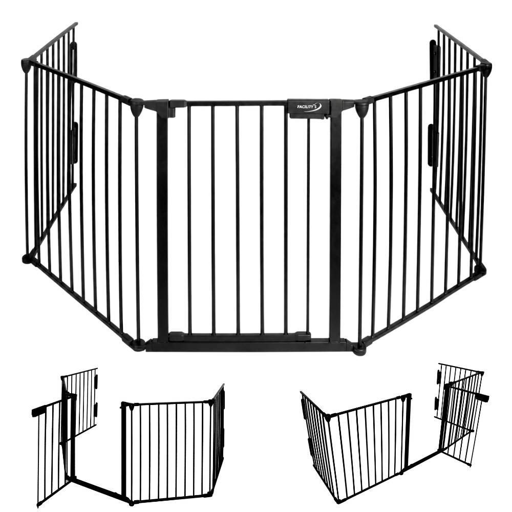 Barrière de sécurité enfant, bébé, animaux - 3 mètres, 5 panneaux - Grille Protection Cheminée Enfant Pliable - Barrière Poêle à Bois - FACILITYS - Image 1
