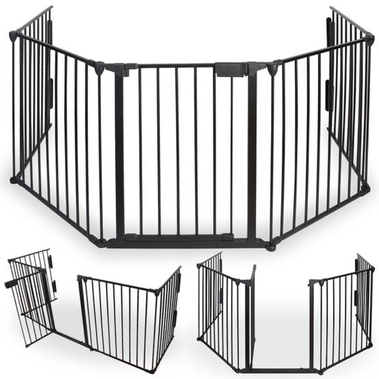 Barrière de sécurité enfant, bébé, animaux - 3 mètres, 5 panneaux - Grille Protection Cheminée Enfant Pliable - Barrière Poêle à Bois - FACILITYS - Image 1