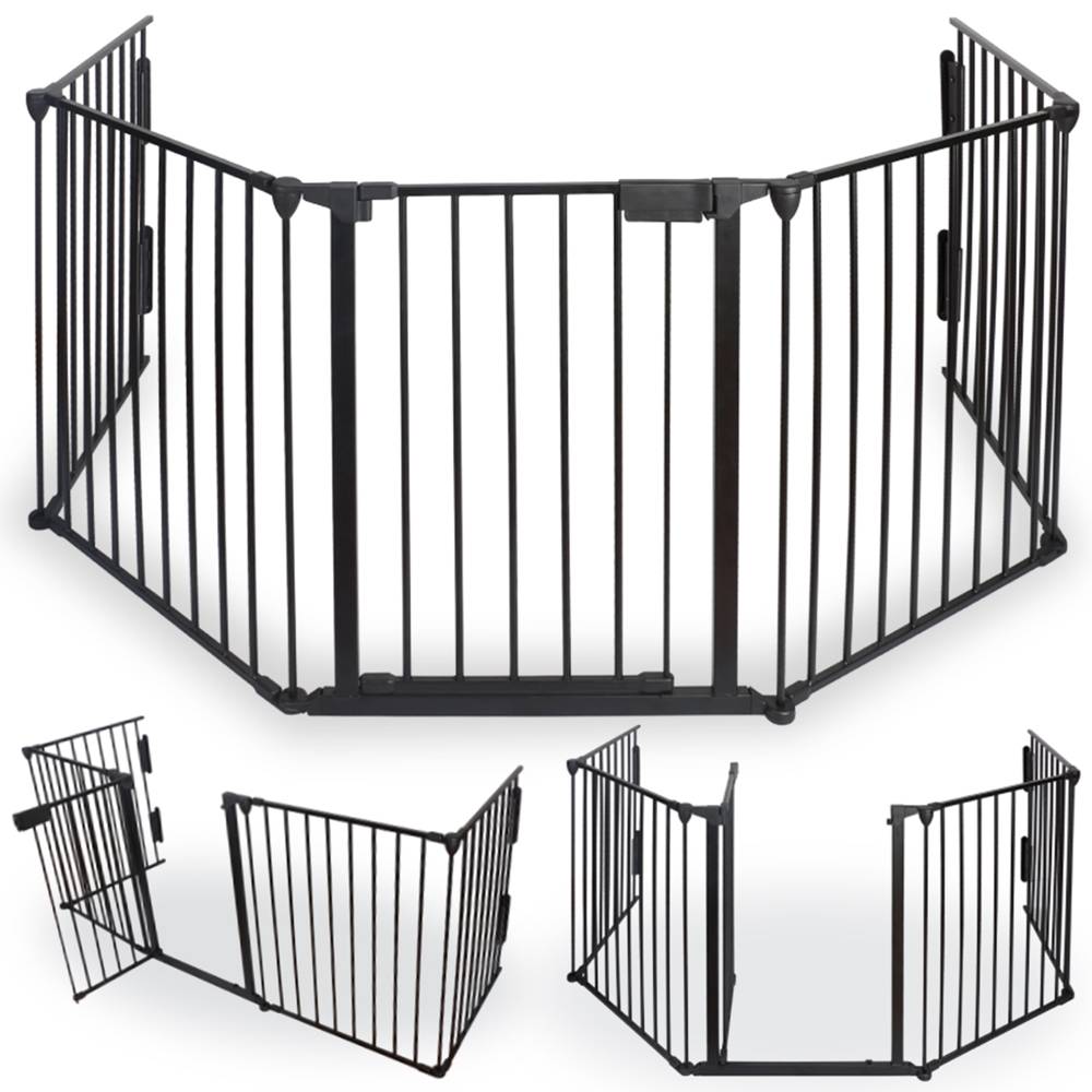 Barrière de sécurité enfant, bébé, animaux - 3 mètres, 5 panneaux - Grille Protection Cheminée Enfant Pliable - Barrière Poêle à Bois - FACILITYS - Image 1