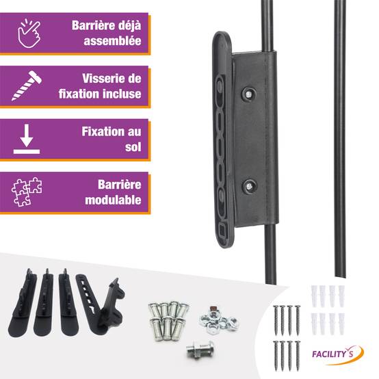 Barrière de sécurité enfant, bébé, animaux - 3 mètres, 5 panneaux - Grille Protection Cheminée Enfant Pliable - Barrière Poêle à Bois - FACILITYS - Image 2
