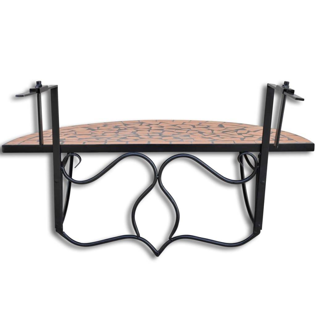 Table de jardin | Table suspendue de balcon Terre cuite Mosaïque - Image 5