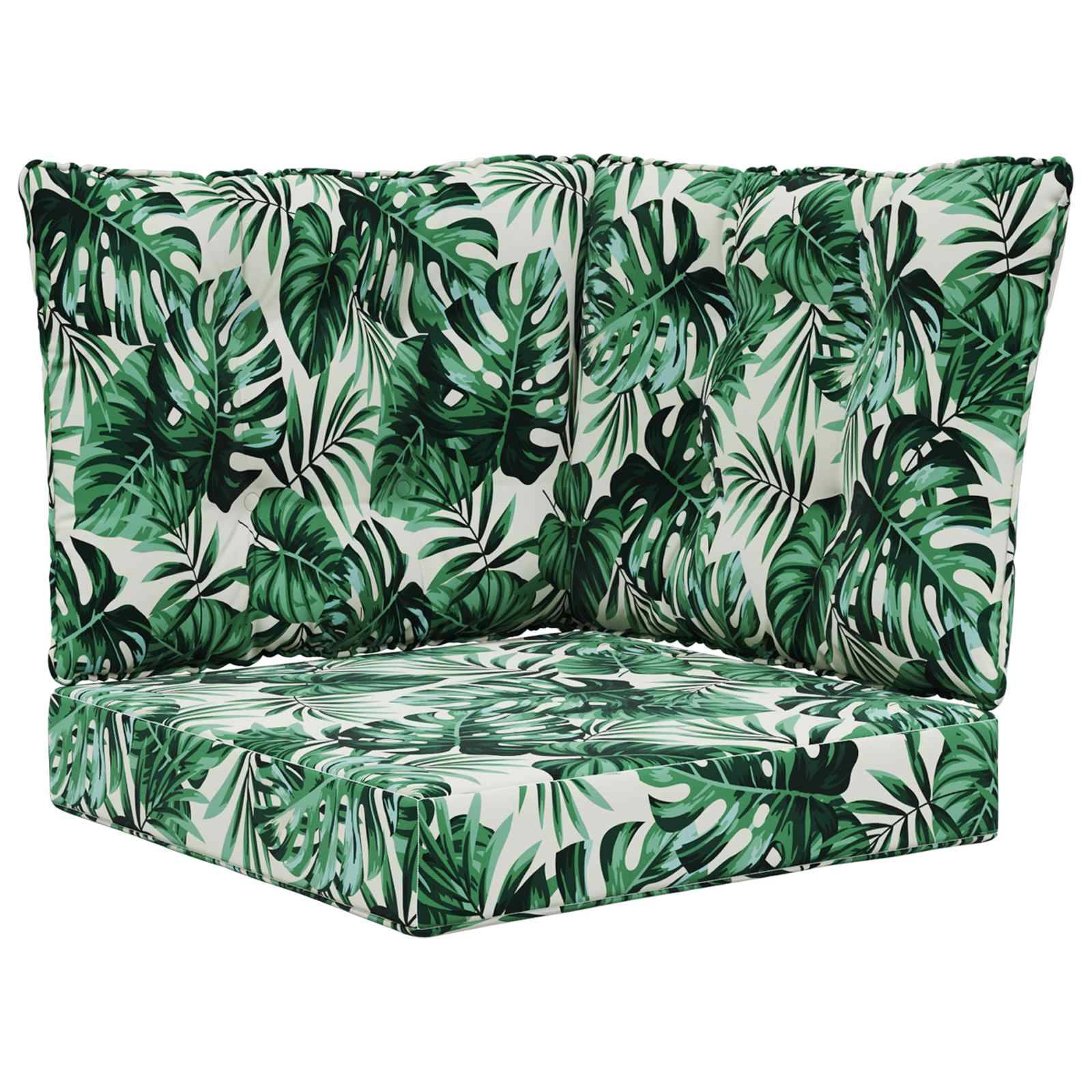 PANGIVO - Coussins de canapé extérieur polyester motif feuille 60 x 40 x 10 cm - PANGIVO - Image 2