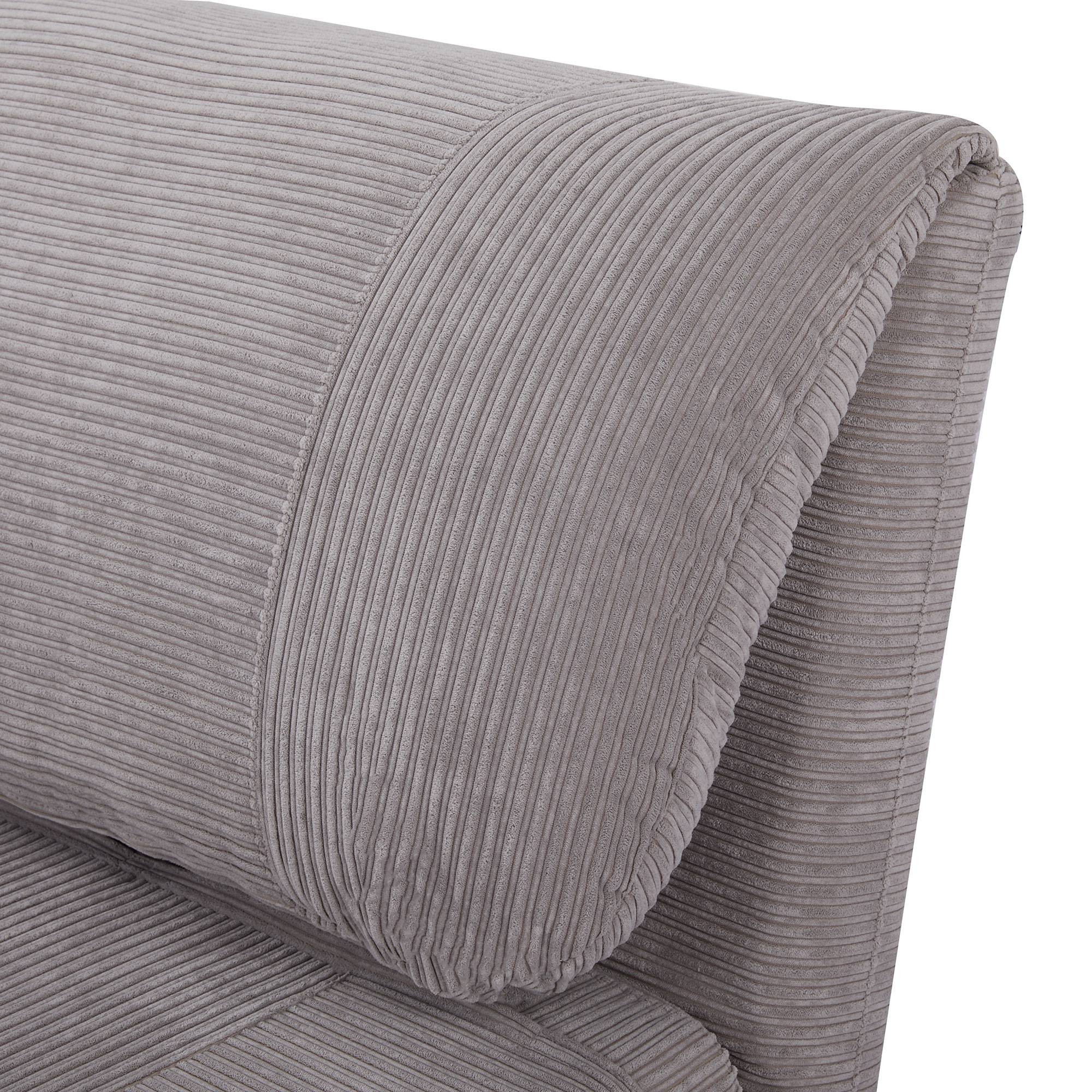 Fauteuil convertible 2 en 1 avec lit d'appoint, appui-tête réglable, aspect velours côtelé, 82 cm x 87 cm x 89 cm, gris - Image 9
