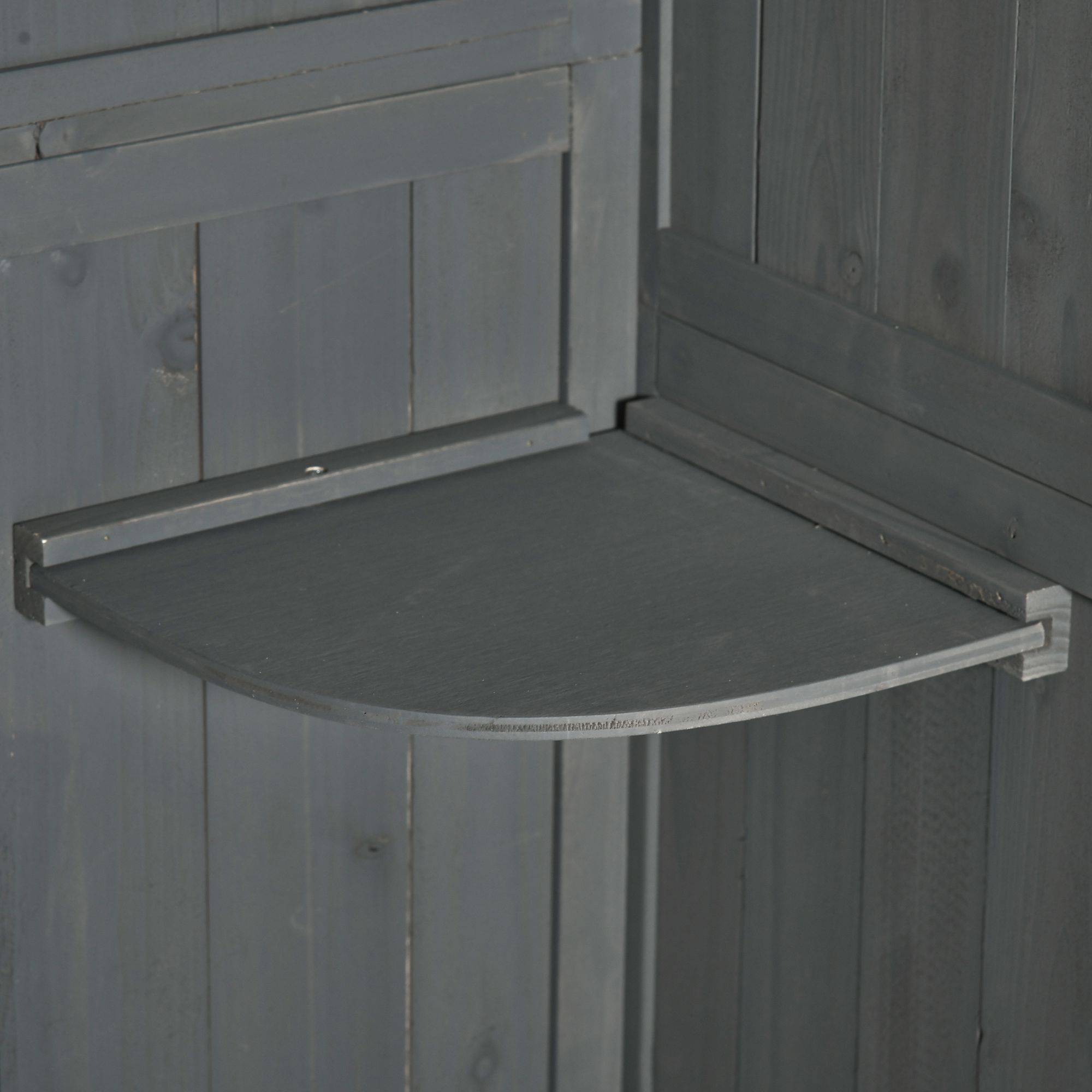 Armoire Jardin Bois Rangement Outils Toit Bitumé Étagères Fenêtre 77x54x179cm - ComfortXL Outdoor Living - Image 7