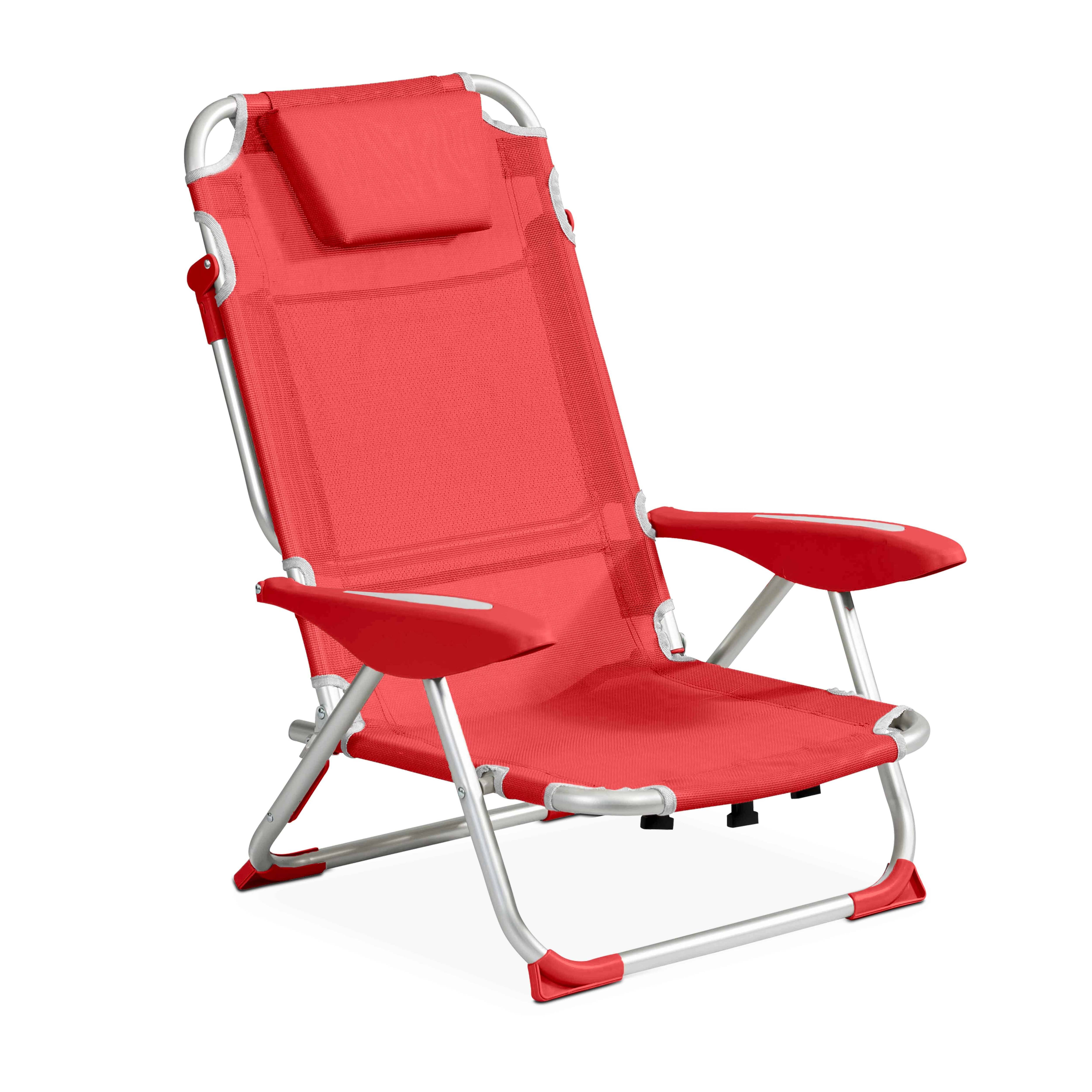 Oviala - Fauteuil clic clac des plages polyester fuschia - Oviala - Image 1