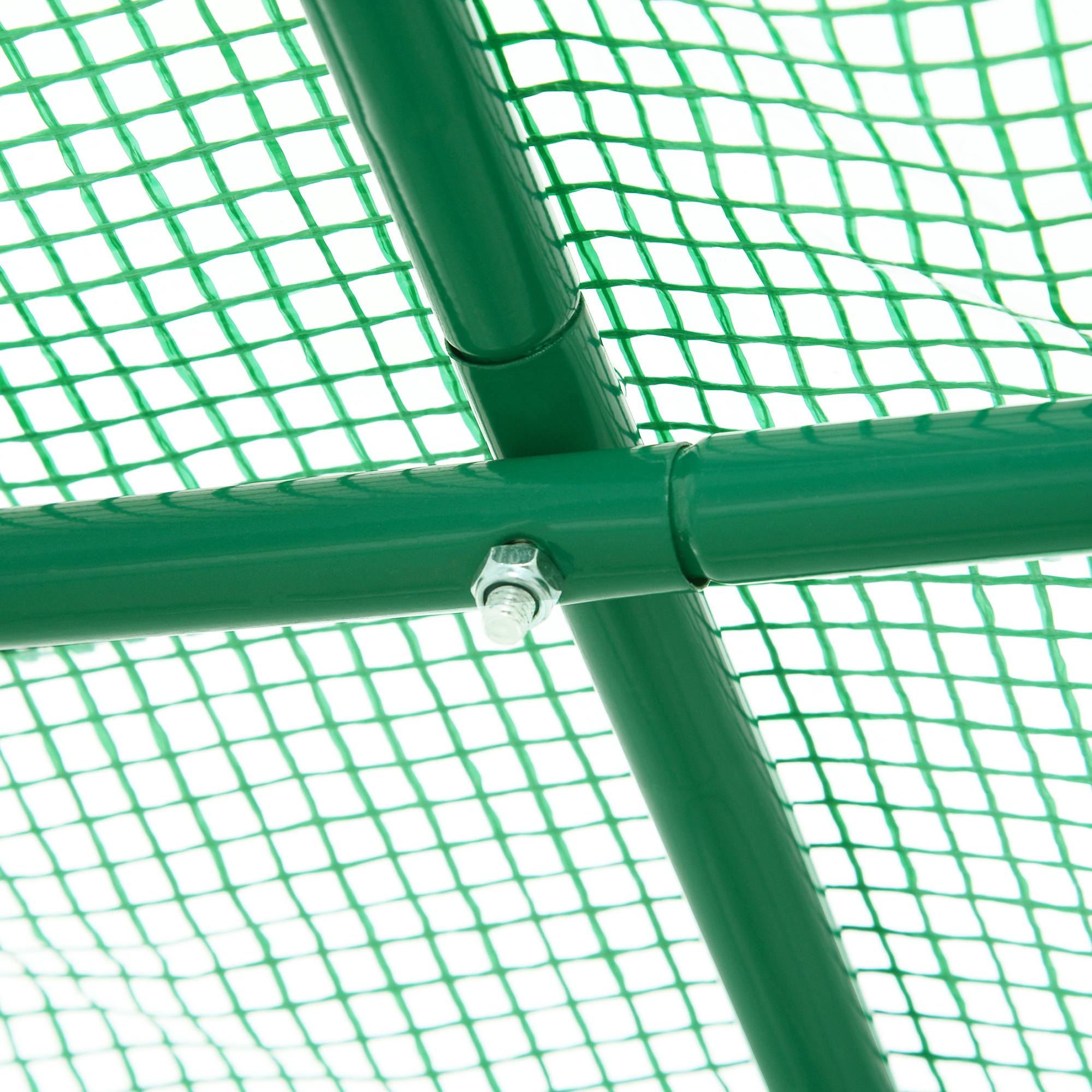 Serre 245x200x198cm tunnel tomates, porte, 4 fenêtres, acier galvanisé, PE, ancrages, Vert - Image 10