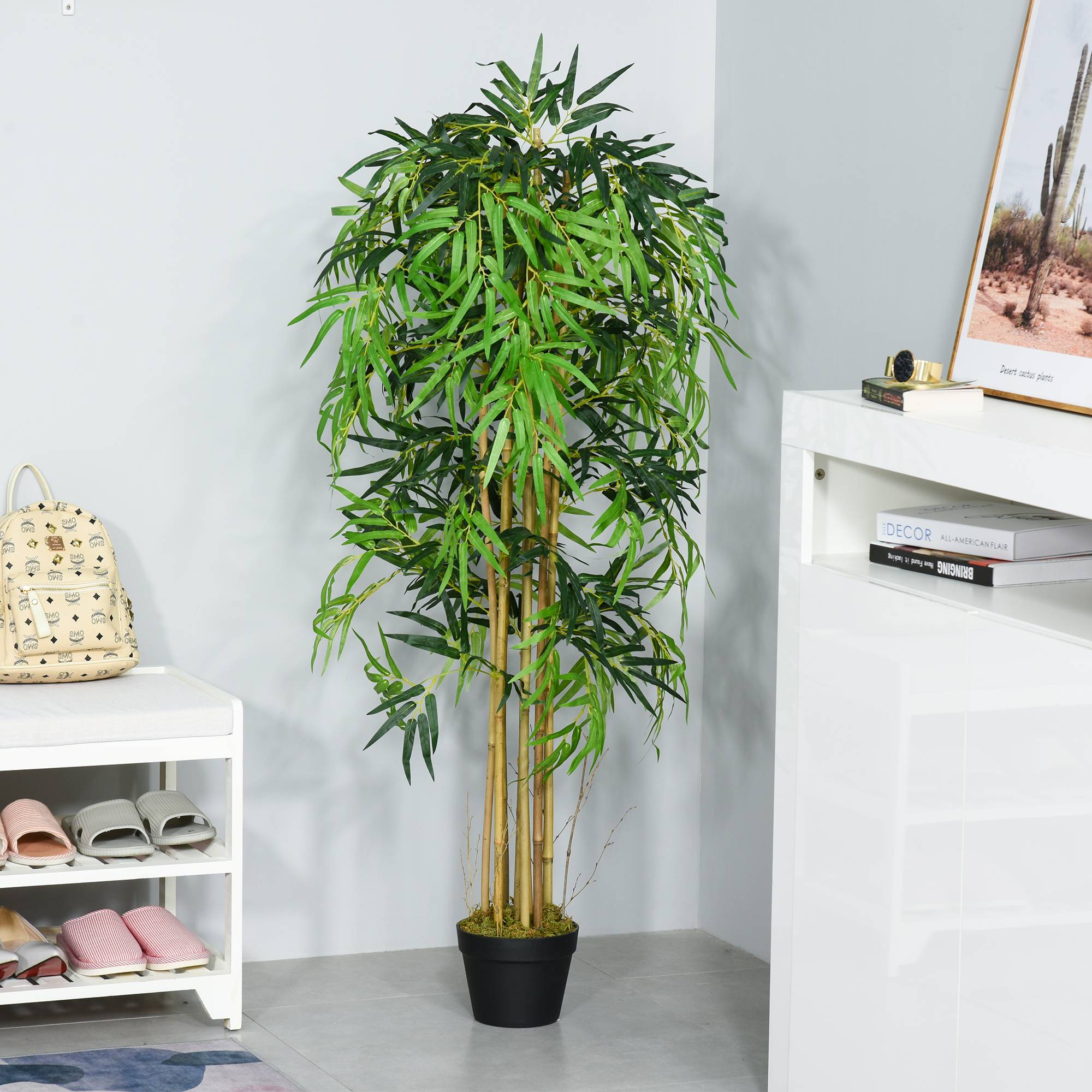 Bambou artificiel avec pot pour usage intérieur, Φ18x150cm - Image 4