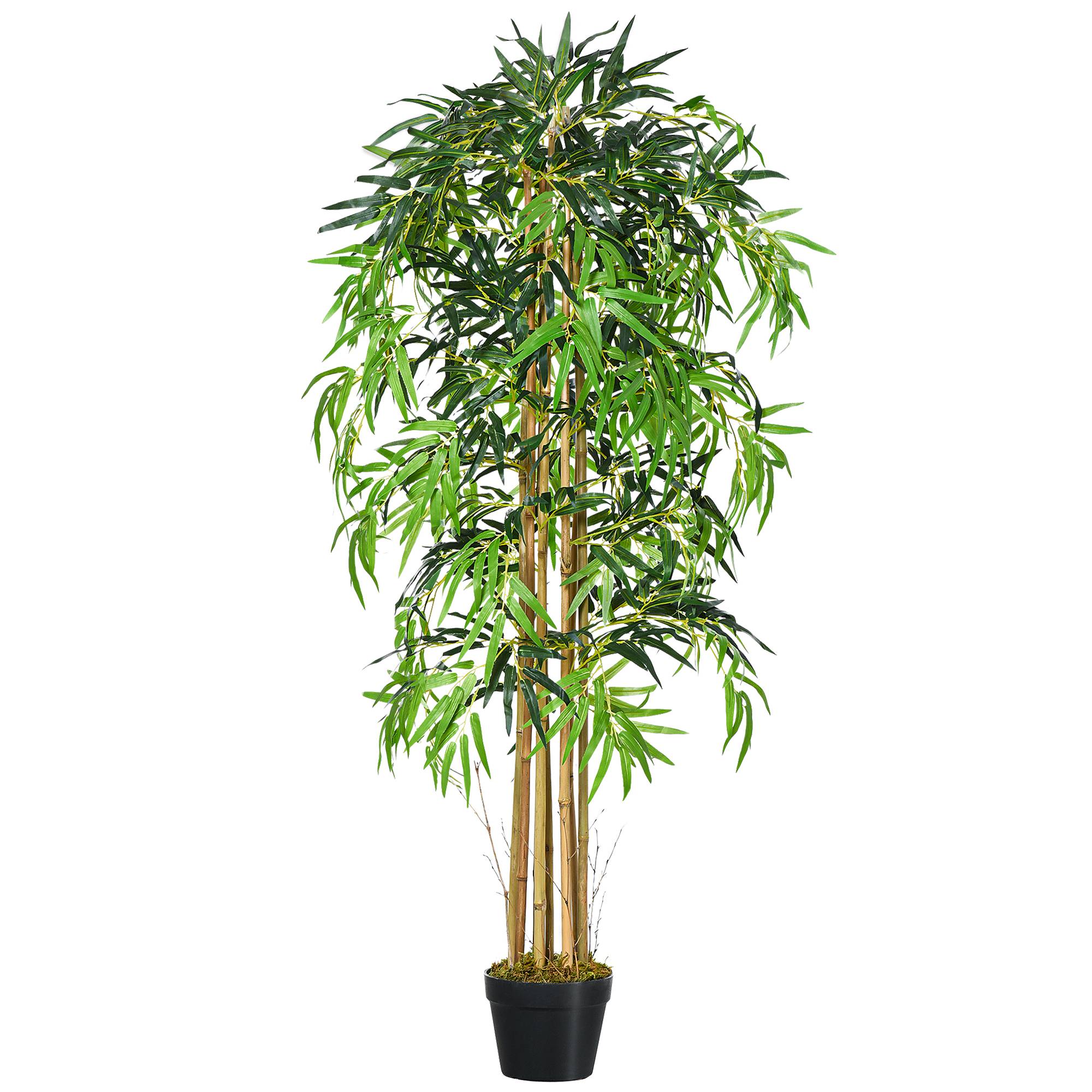 Bambou artificiel avec pot pour usage intérieur, Φ18x150cm - Image 1