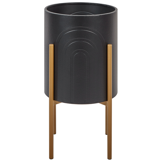 Cache-pot d'intérieur Métal Noir SEROTINA - Beliani - Image 1