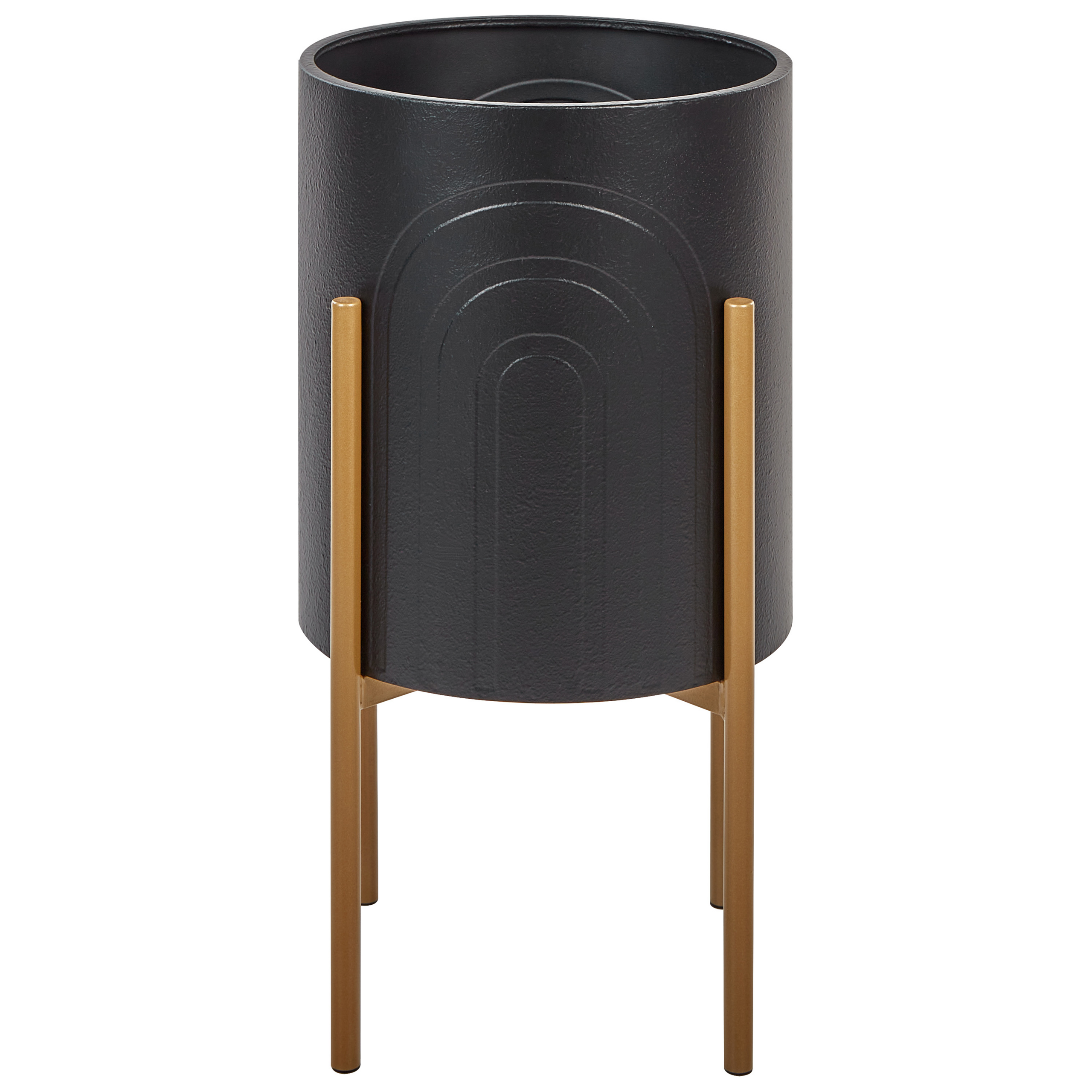 Cache-pot d'intérieur Métal Noir SEROTINA - Beliani - Image 1