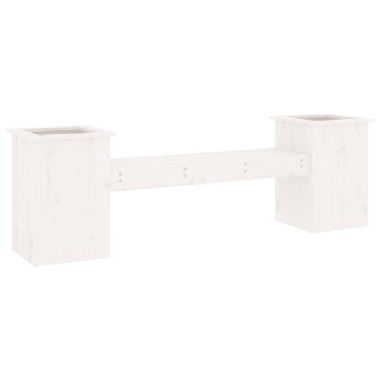 Vidaxl - Banc avec jardinières blanc 184,5x39,5x56,5 cm bois massif pin vidaXL 825171 - Image 7