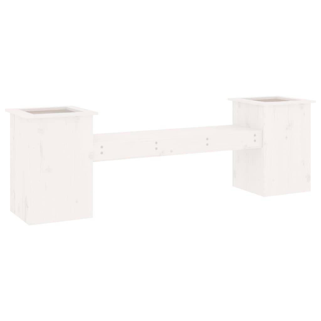 Vidaxl - Banc avec jardinières blanc 184,5x39,5x56,5 cm bois massif pin vidaXL 825171 - Image 7