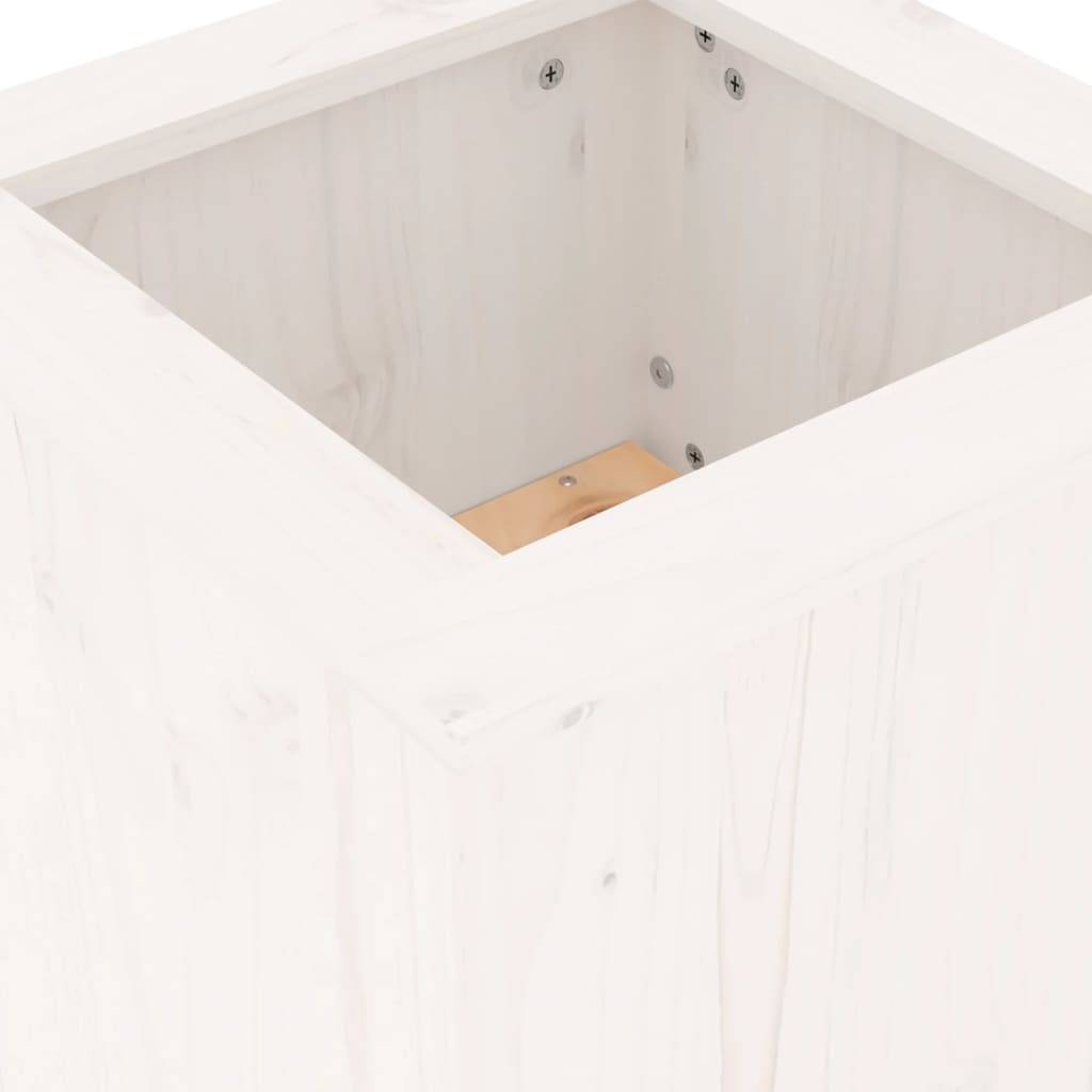 Vidaxl - Banc avec jardinières blanc 184,5x39,5x56,5 cm bois massif pin vidaXL 825171 - Image 4