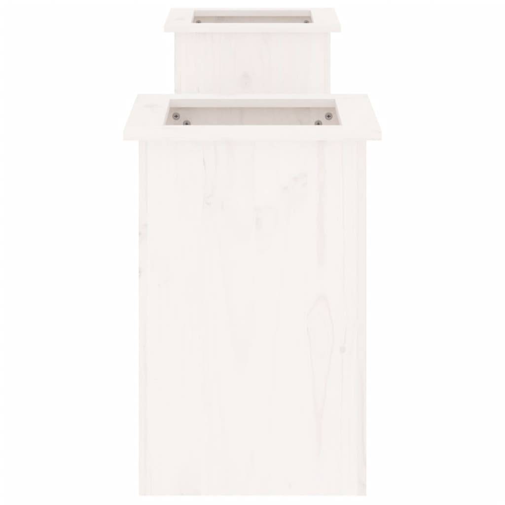 Vidaxl - Banc avec jardinières blanc 184,5x39,5x56,5 cm bois massif pin vidaXL 825171 - Image 6