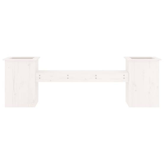 Vidaxl - Banc avec jardinières blanc 184,5x39,5x56,5 cm bois massif pin vidaXL 825171 - Image 5