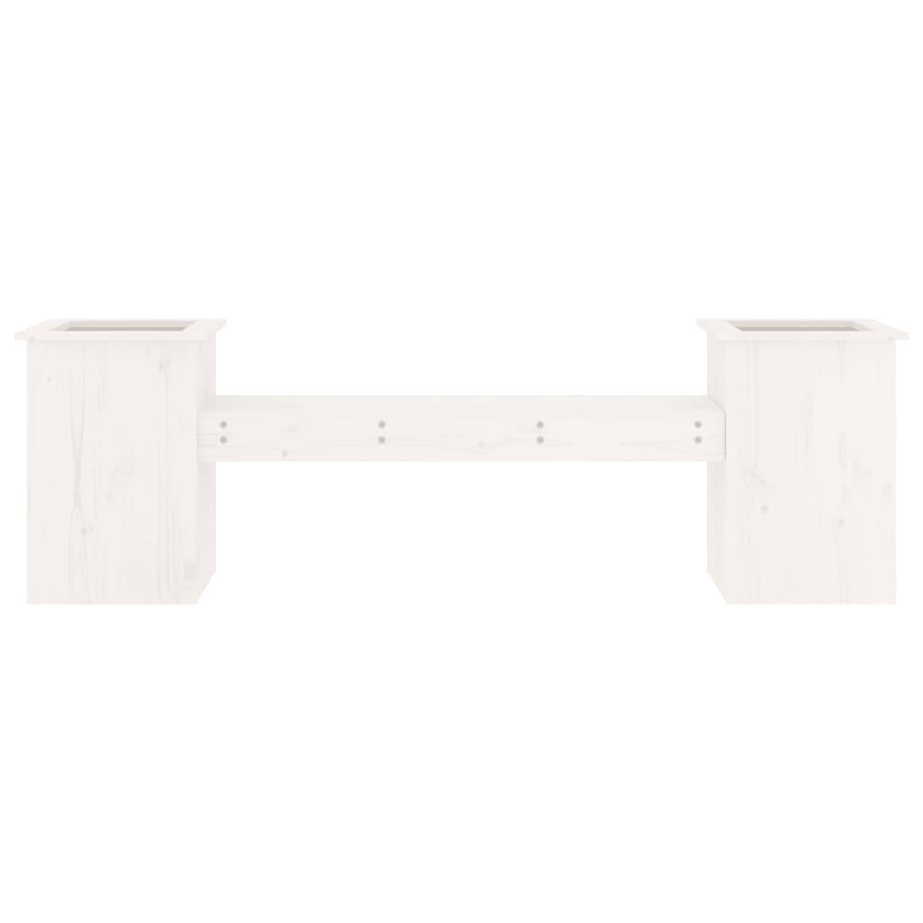 Vidaxl - Banc avec jardinières blanc 184,5x39,5x56,5 cm bois massif pin vidaXL 825171 - Image 5