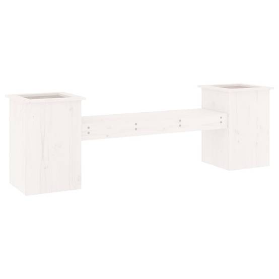 Vidaxl - Banc avec jardinières blanc 184,5x39,5x56,5 cm bois massif pin vidaXL 825171 - Image 2