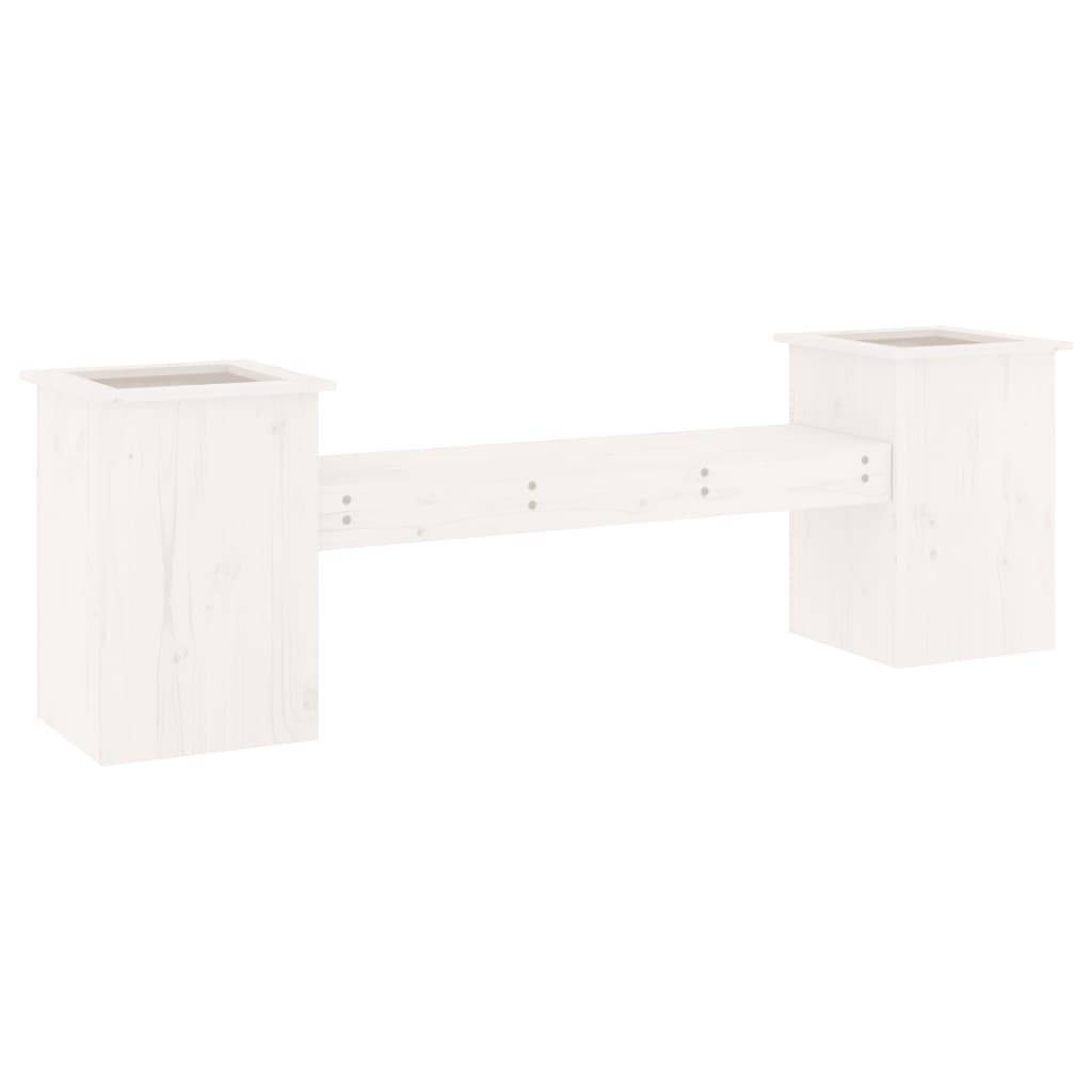 Vidaxl - Banc avec jardinières blanc 184,5x39,5x56,5 cm bois massif pin vidaXL 825171 - Image 2