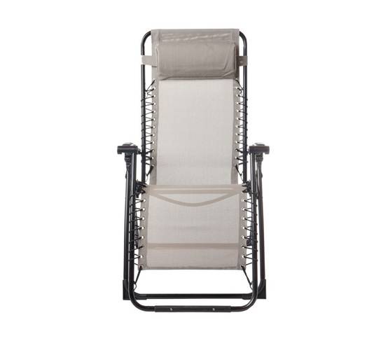 Ozalide - Lot de 2 fauteuils relax en acier pliant lin PALAVAS - Image 3
