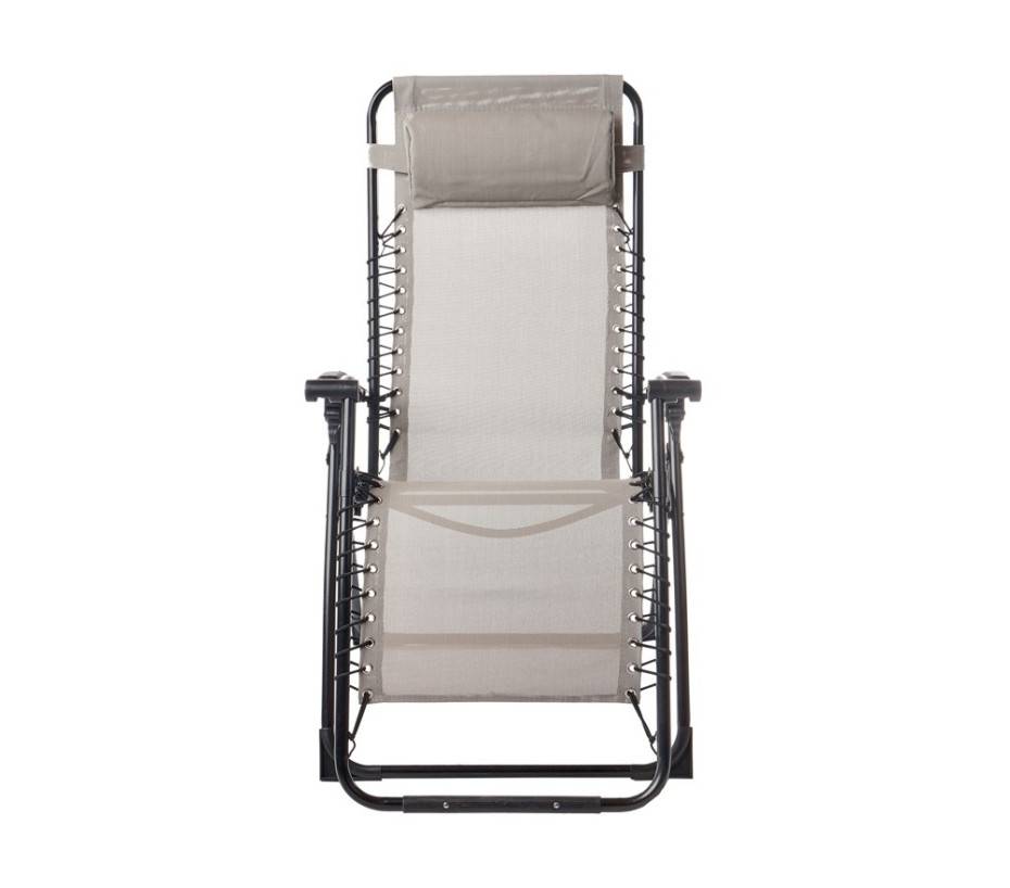 Ozalide - Lot de 2 fauteuils relax en acier  pliant  lin  PALAVAS - Image 3