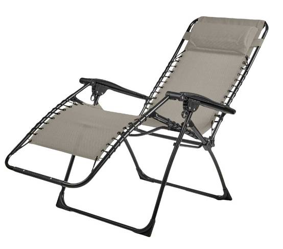 Ozalide - Lot de 2 fauteuils relax en acier pliant lin PALAVAS - Image 2