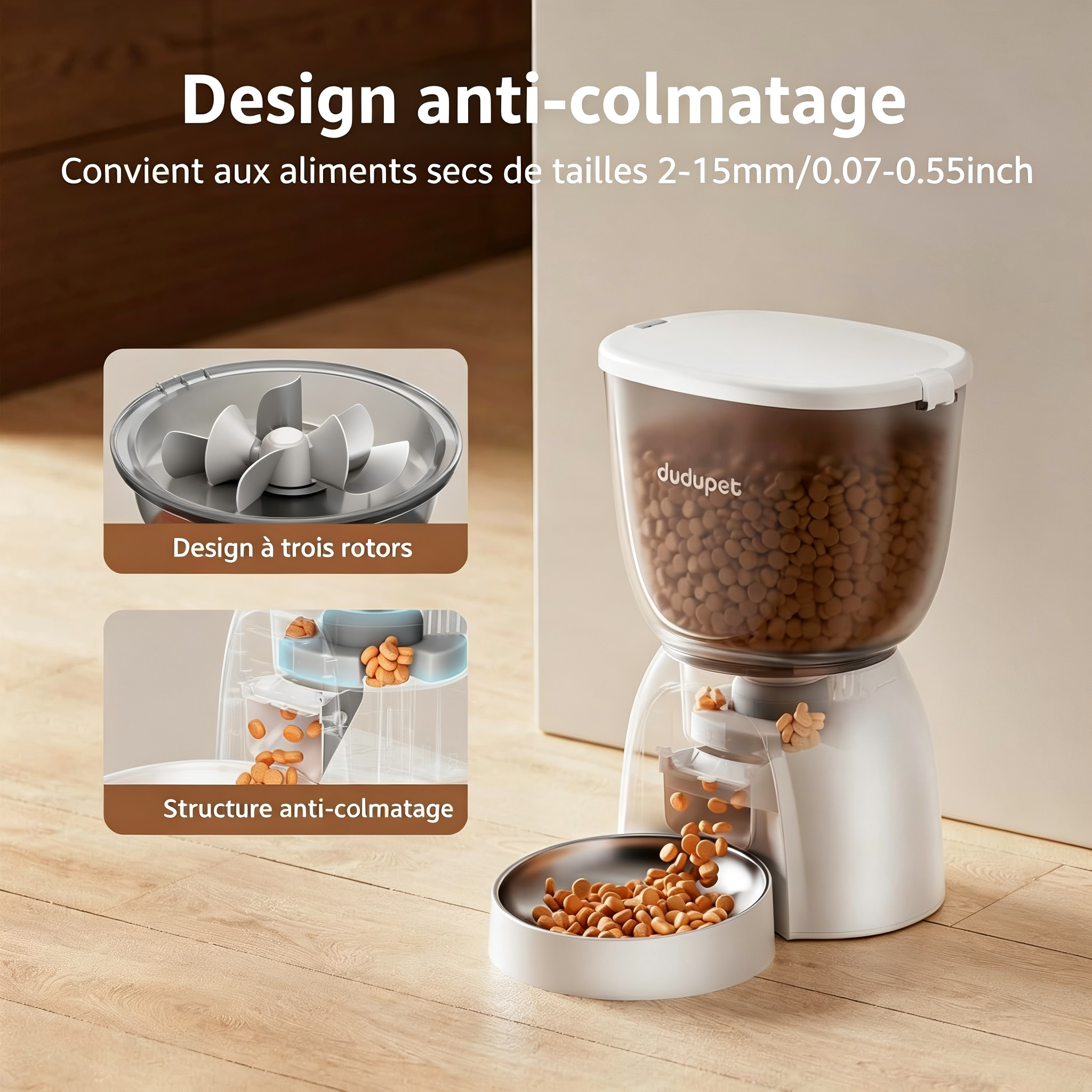 Sans Marque - Distributeur automatique de croquettes pour chat de 5 litres, amovible et lavable, DUDUPET - Image 3