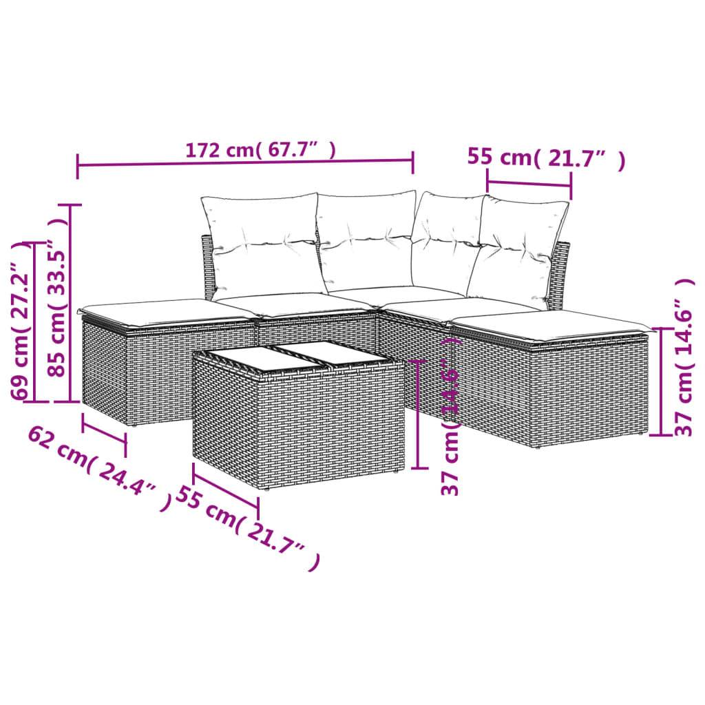 Salon de jardin 5 places résine tressée avec coffres de rangement et table pour extérieur Marron blanc crème – ComfortXL Outdoor Living - Image 3