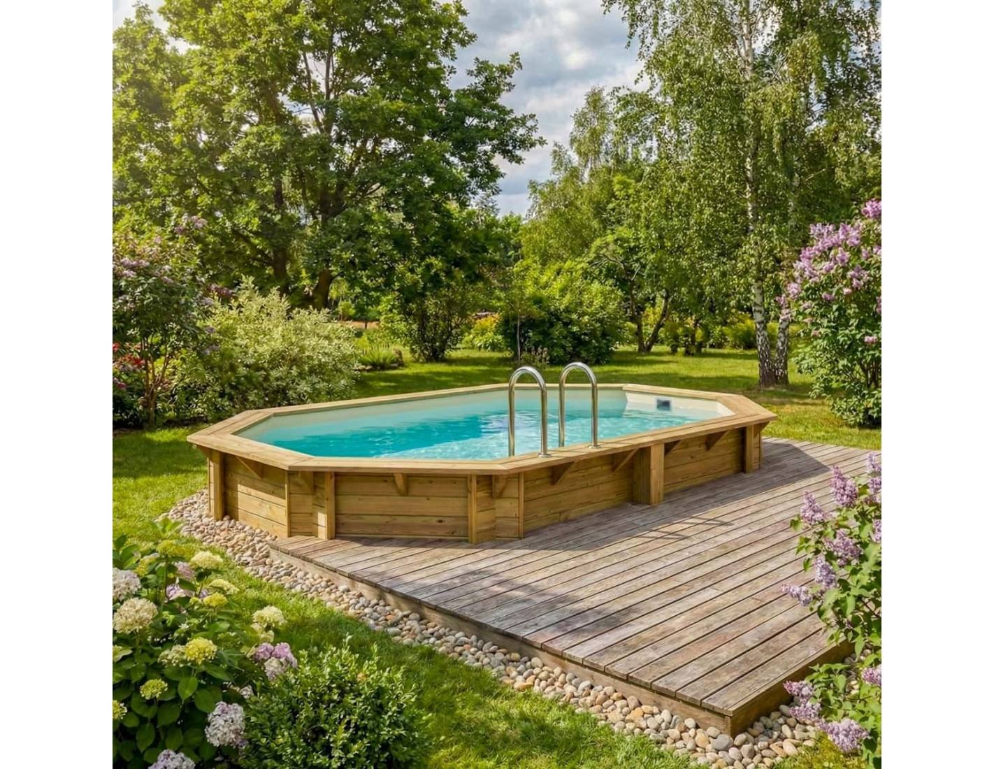 Altanka - Piscine hors sol en bois NEMO 4.3 x 3 - H.1.31 m, sable, fixations à visser - BAS7303OSPL3 - ALTANKA - Image 3