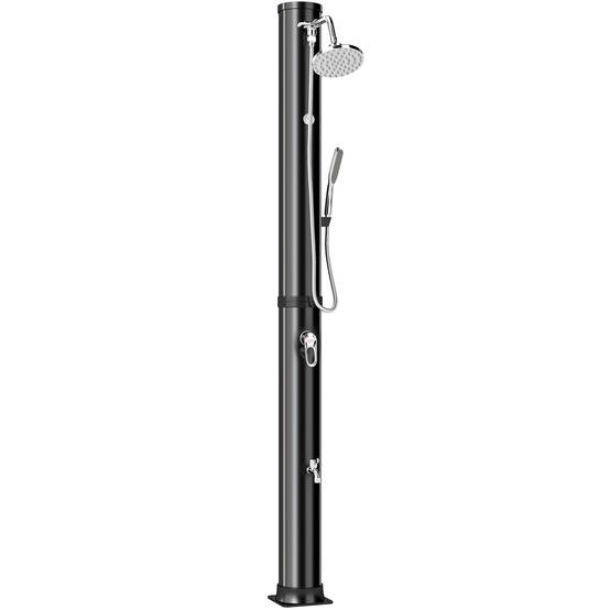 Douche solaire de jardin 40 L avec douchette, robinet au pied et température réglable (max. 60 °C) pour piscine - Noir - Image 2
