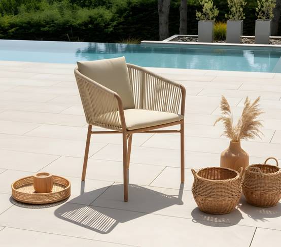 Ensemble table et chaises de jardin 8 places Gris Anthracite NAIROBUZA - Image 2