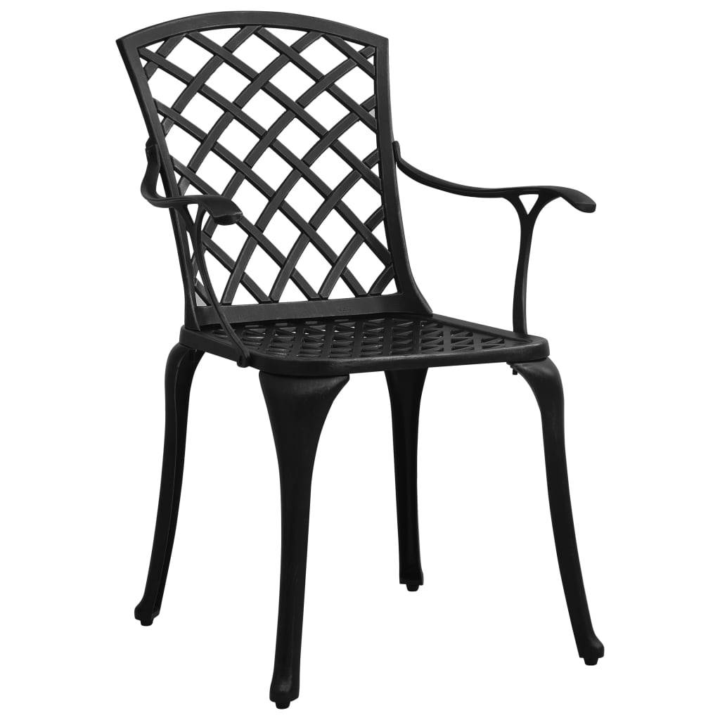 Chaises de jardin aluminium coulé noir 61 x 60 x 93 cm (lot de 4) - PANGIVO - Image 2