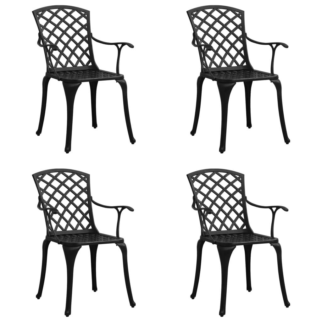 Chaises de jardin aluminium coulé noir 61 x 60 x 93 cm (lot de 4) - PANGIVO - Image 1