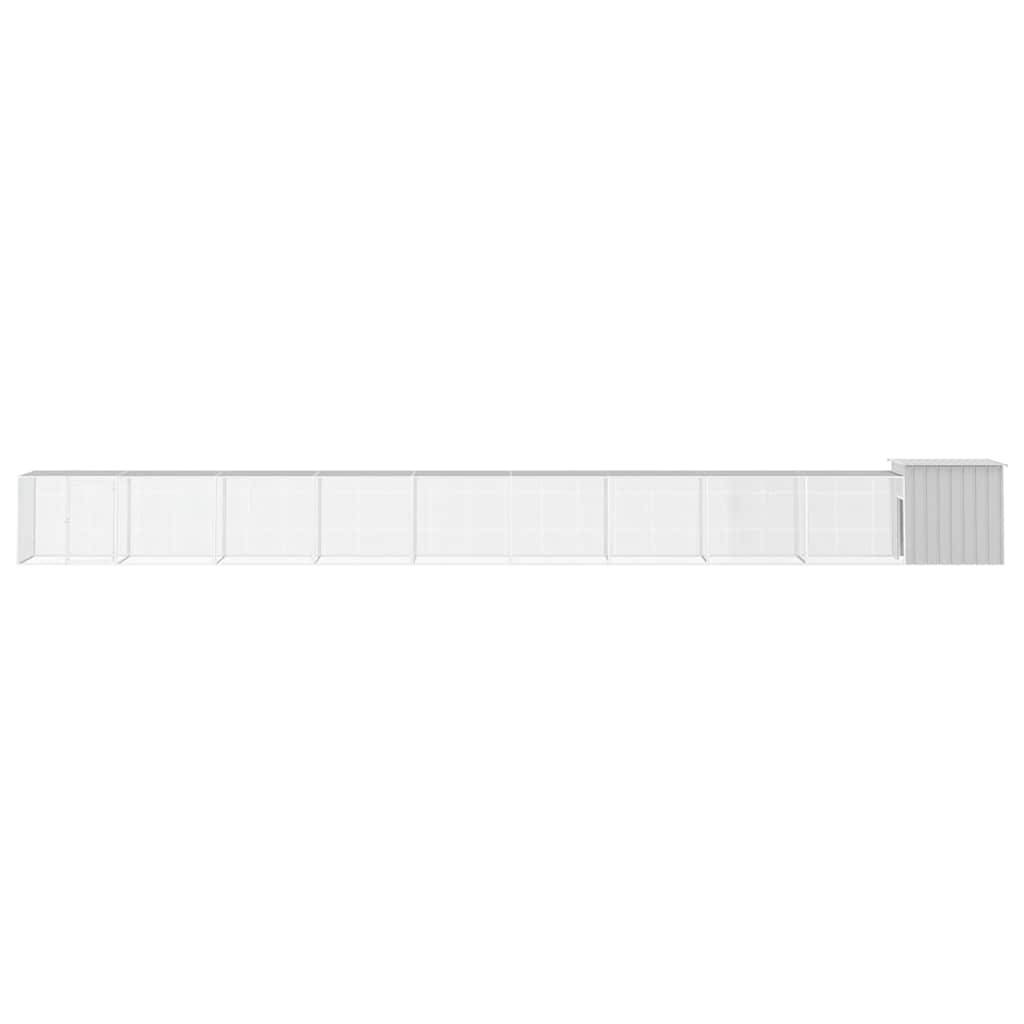 Poulailler enclos acier galvanisé volaille extérieur parc grillage 1000x91x100cm gris - ComfortXL Outdoor Living - Image 3