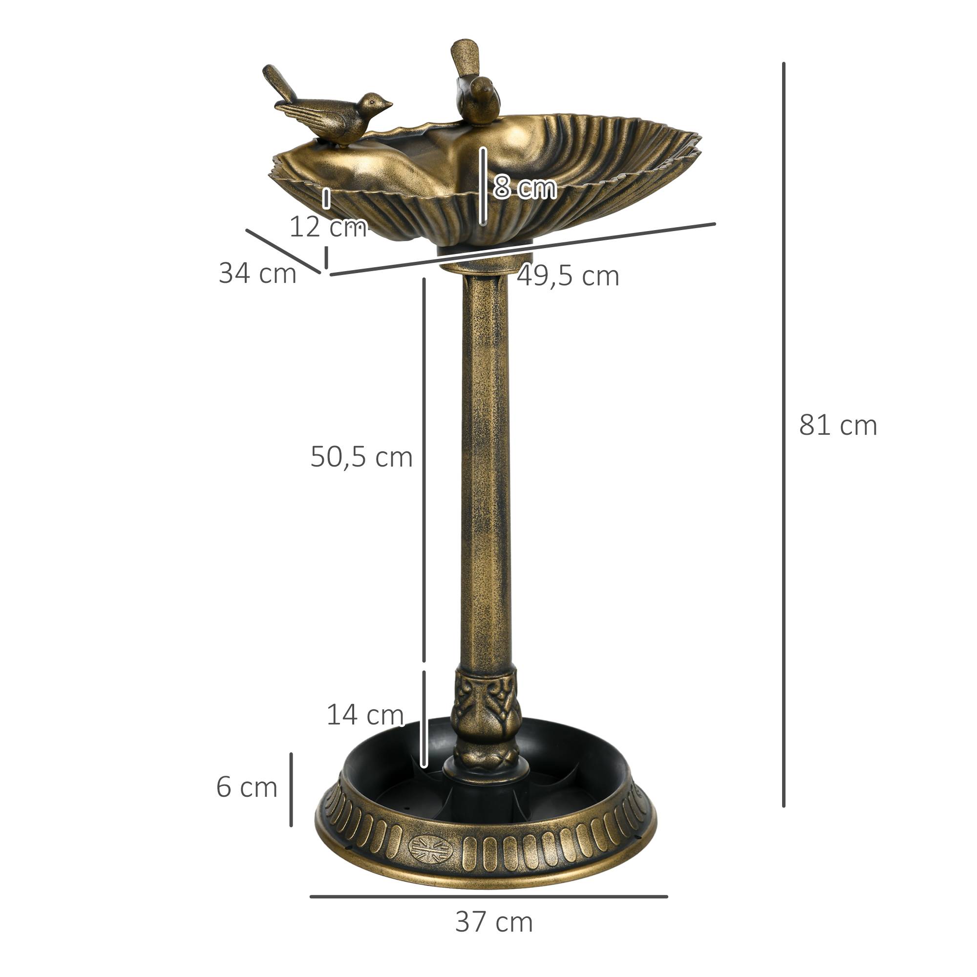 ComfortXL - Bain d’oiseaux extérieur en polypropylène 81 cm bronze pour jardin double vasque - ComfortXL Outdoor Living - Image 5