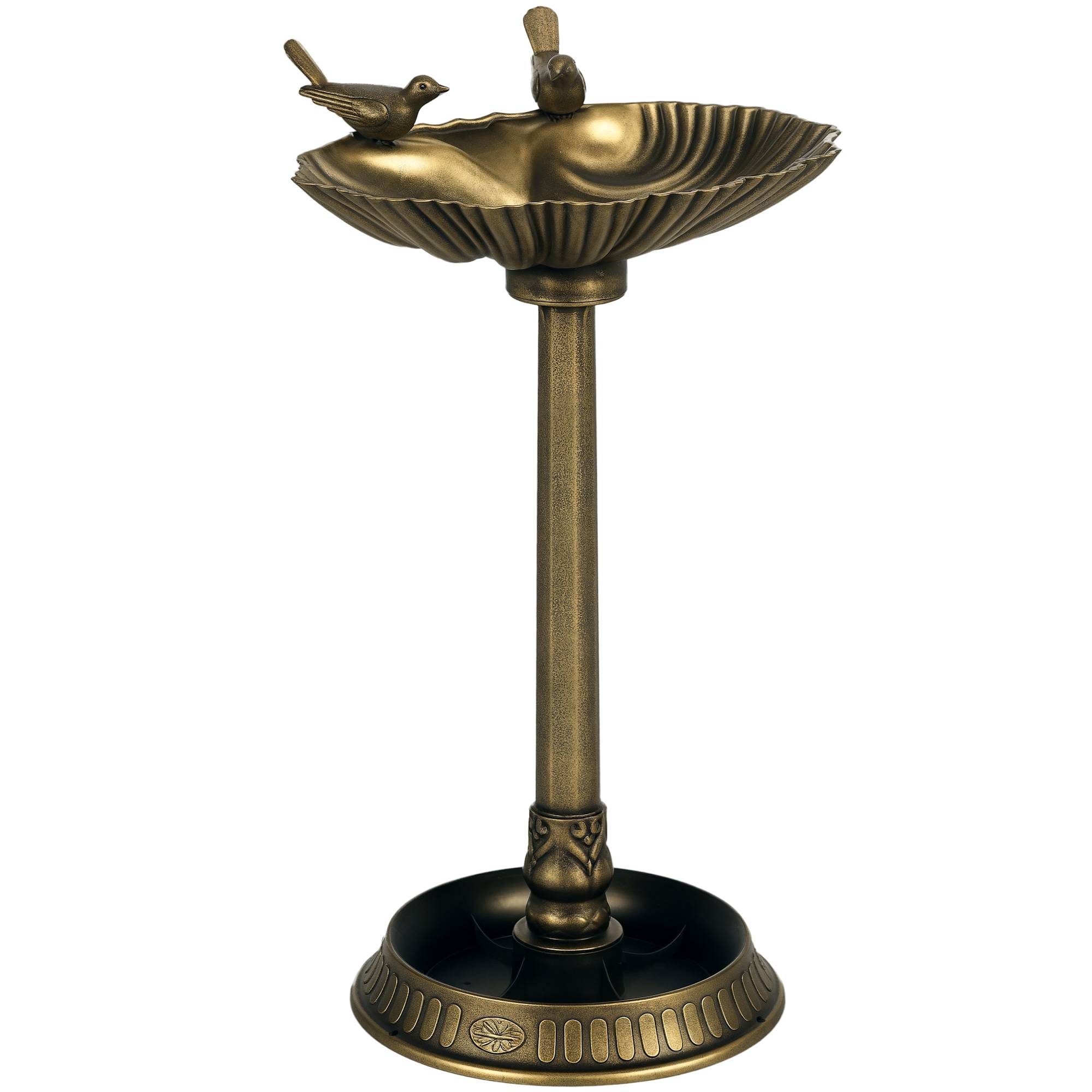 ComfortXL - Bain d’oiseaux extérieur en polypropylène 81 cm bronze pour jardin double vasque - ComfortXL Outdoor Living - Image 1
