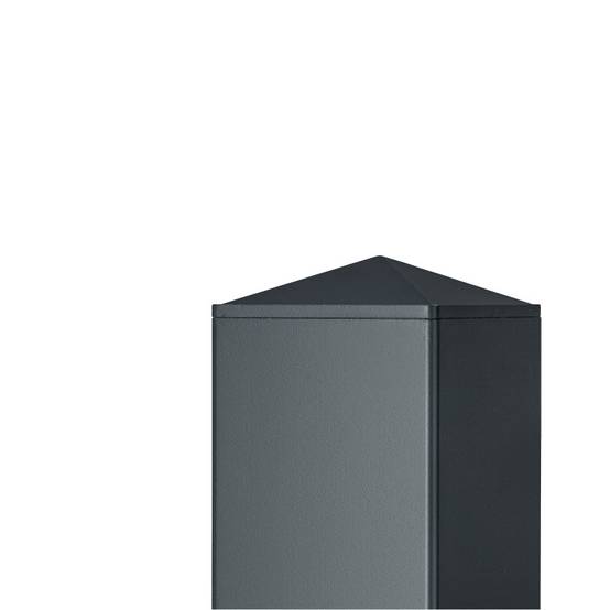 Poteau aluminium tradition style ferronnerie sur platine universel pour portail et portillon chapeau inclus H1.86 m Gris - Easy Clôture - Image 3