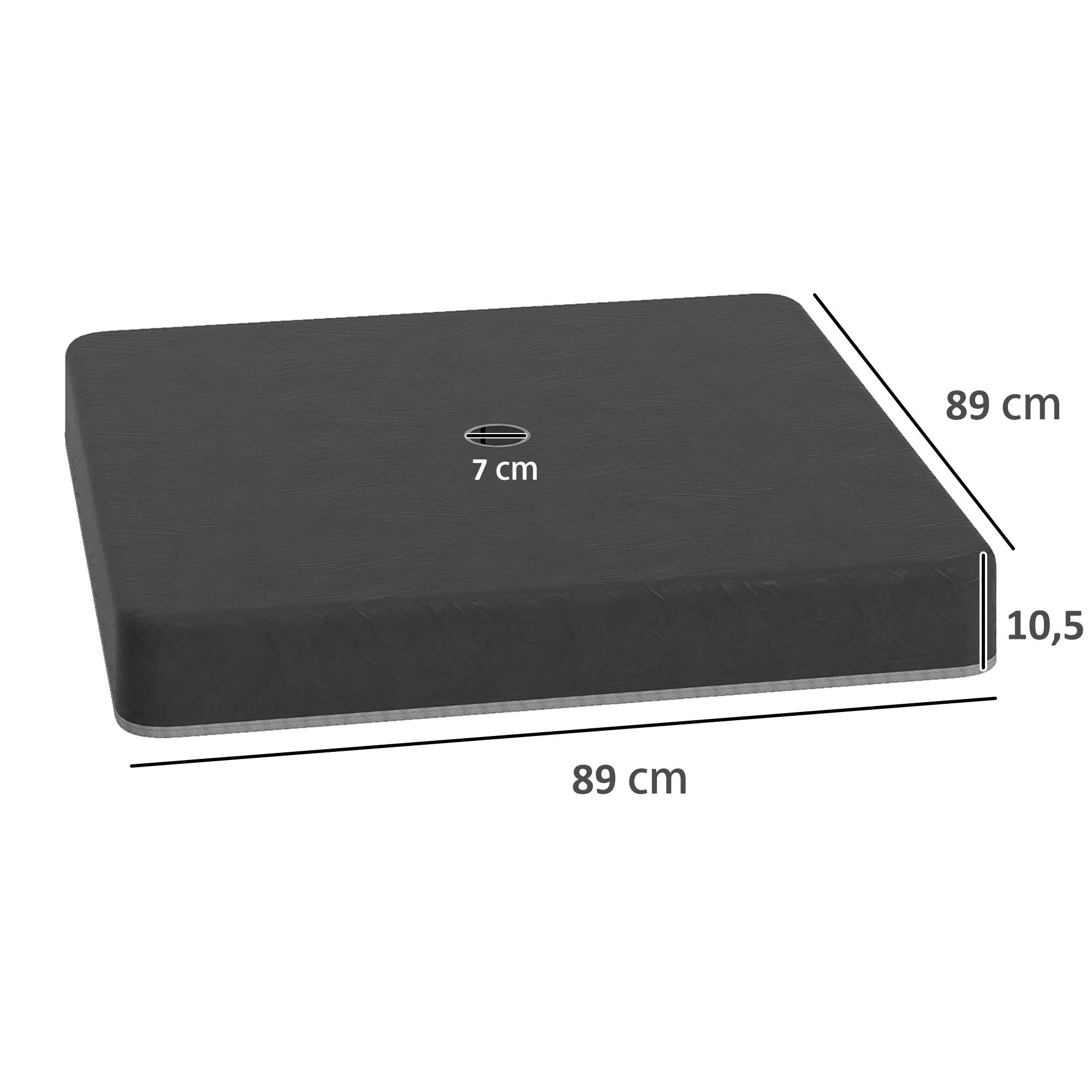 Poids de base pour pied de parasol, étanche, remplissable de sable, plastique, 89L x 89l x 10,5H cm - Image 5